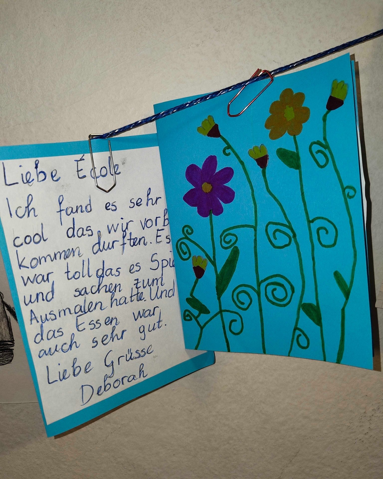 🌍 Last month, we welcomed local Dorfschule students to the Ecole for our Cultures Day.

Now they have sent us handwritten thank-you cards. 💙 Here is a small selection.

Reading them was a joy.

The children wrote about tasting food from different c