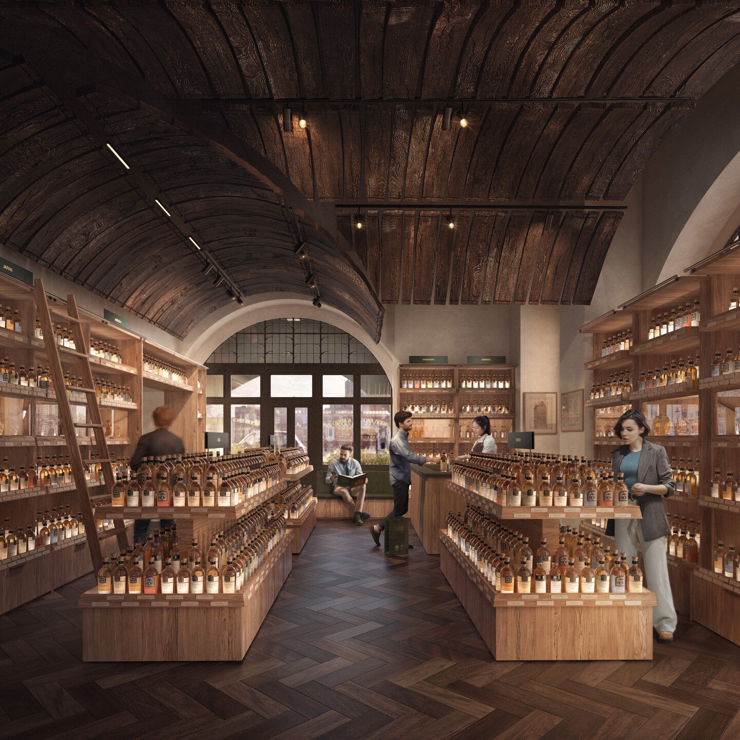 We have been keeping the interior design for Berry Bros. &amp; Rudd&rsquo;s new spirits shop under wraps until now. This image shows how we are adapting Norman Shaw&rsquo;s Old Assurance Headquarters into a premium retail space. Progress is well unde