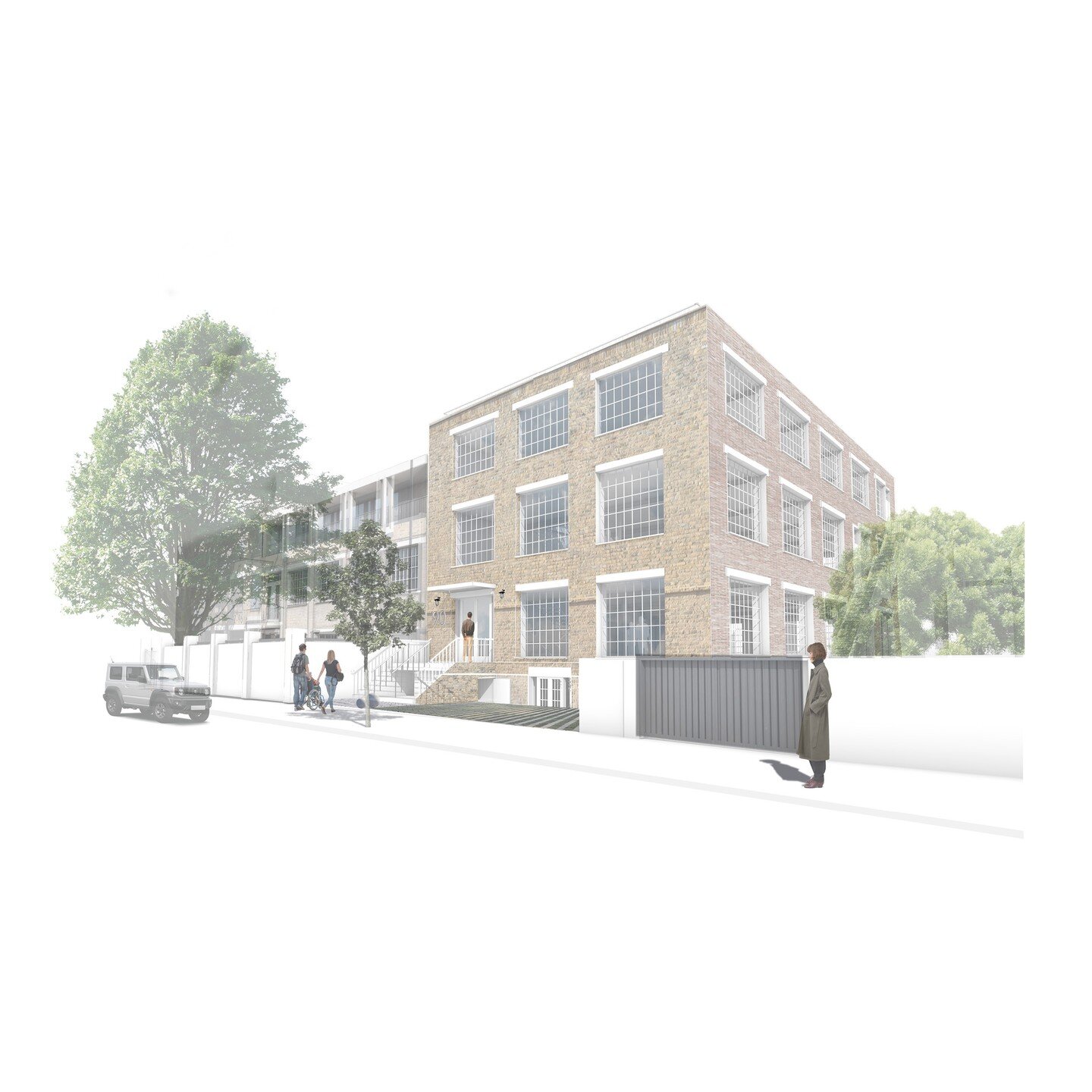 Works are well underway for our refurbishment of No.90 De Beauvoir in Hackney. The former furniture factory will be restored to provide a refreshed creative working space for its tenants, including a re-landscaped front courtyard bringing light to th