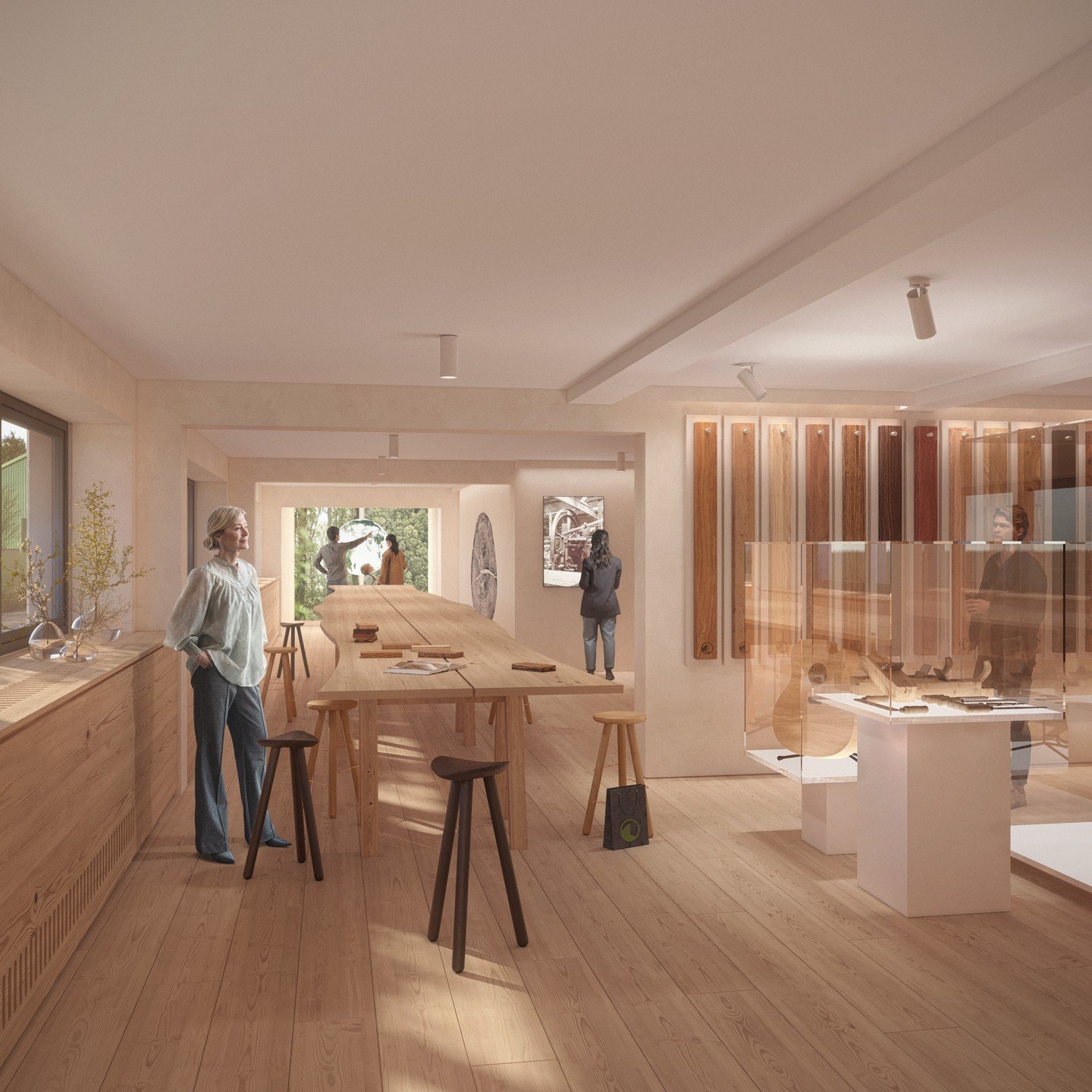 The new @Sykes.timber headquarters will feature a dedicated exhibition space designed to take visitors on a journey through the Sykes ethos, showcasing the timber processing techniques of Sykes, their expertise, and skills, while also exhibiting a va