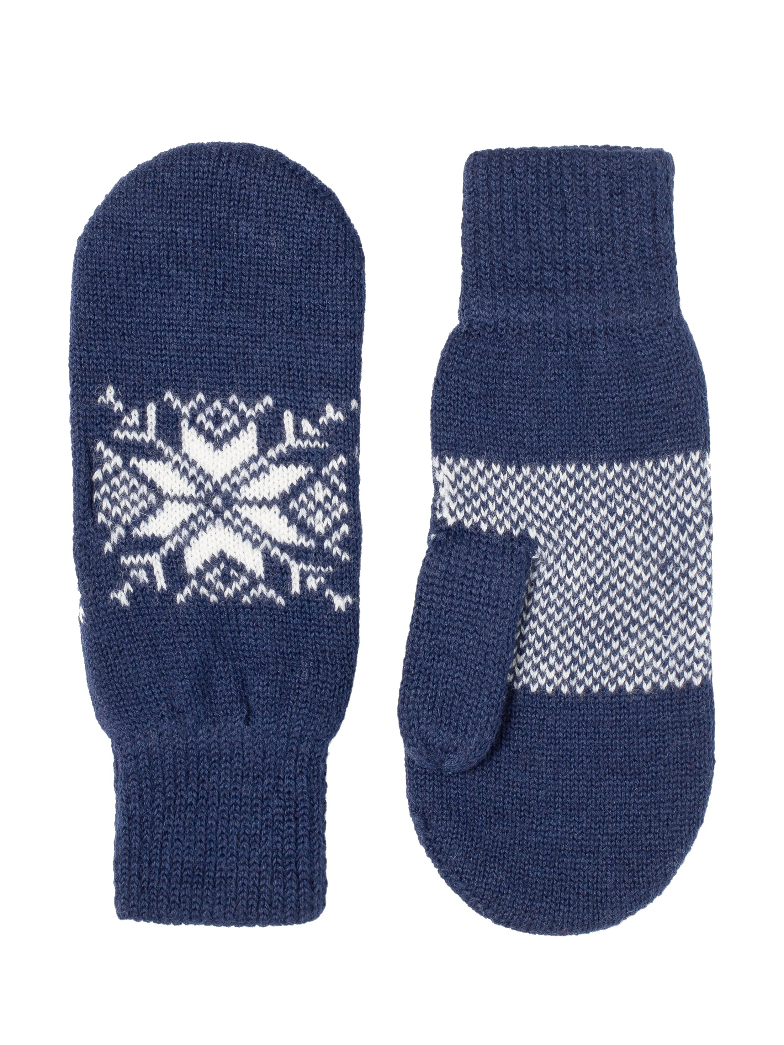 Snowflake woolen mitten