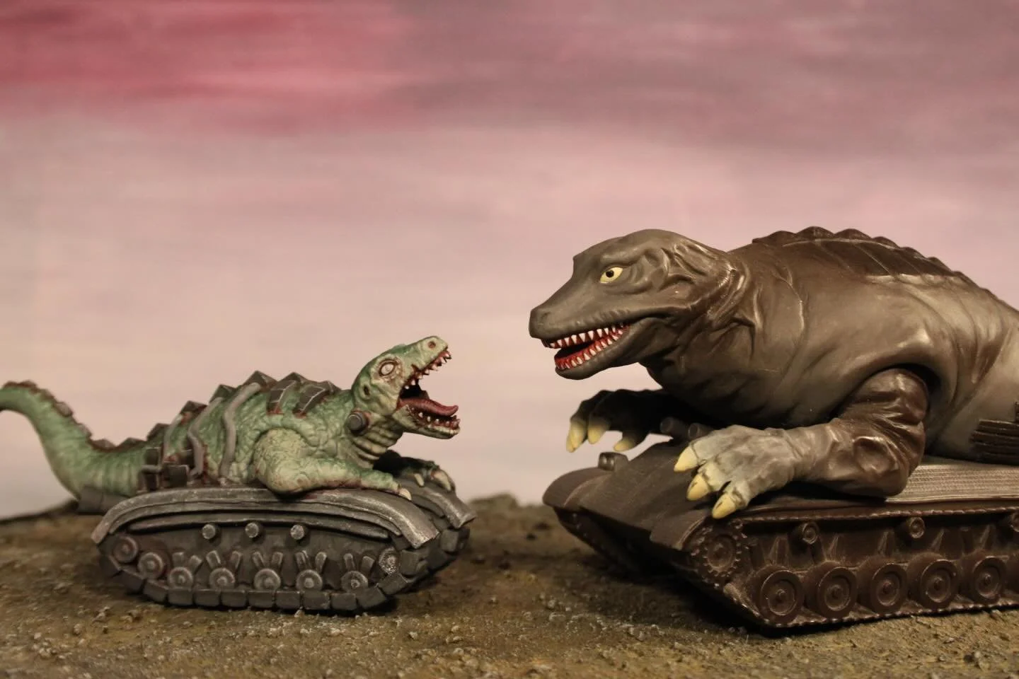 My Dino-Tank was inspired by this soft vinyl toy that I got from Japan last year. It is a Kaiju from Ultraman, first appearing in an episode in 1968. 
I love this silly thing, and finishing my own version was a great way to end 2025!

You can get the