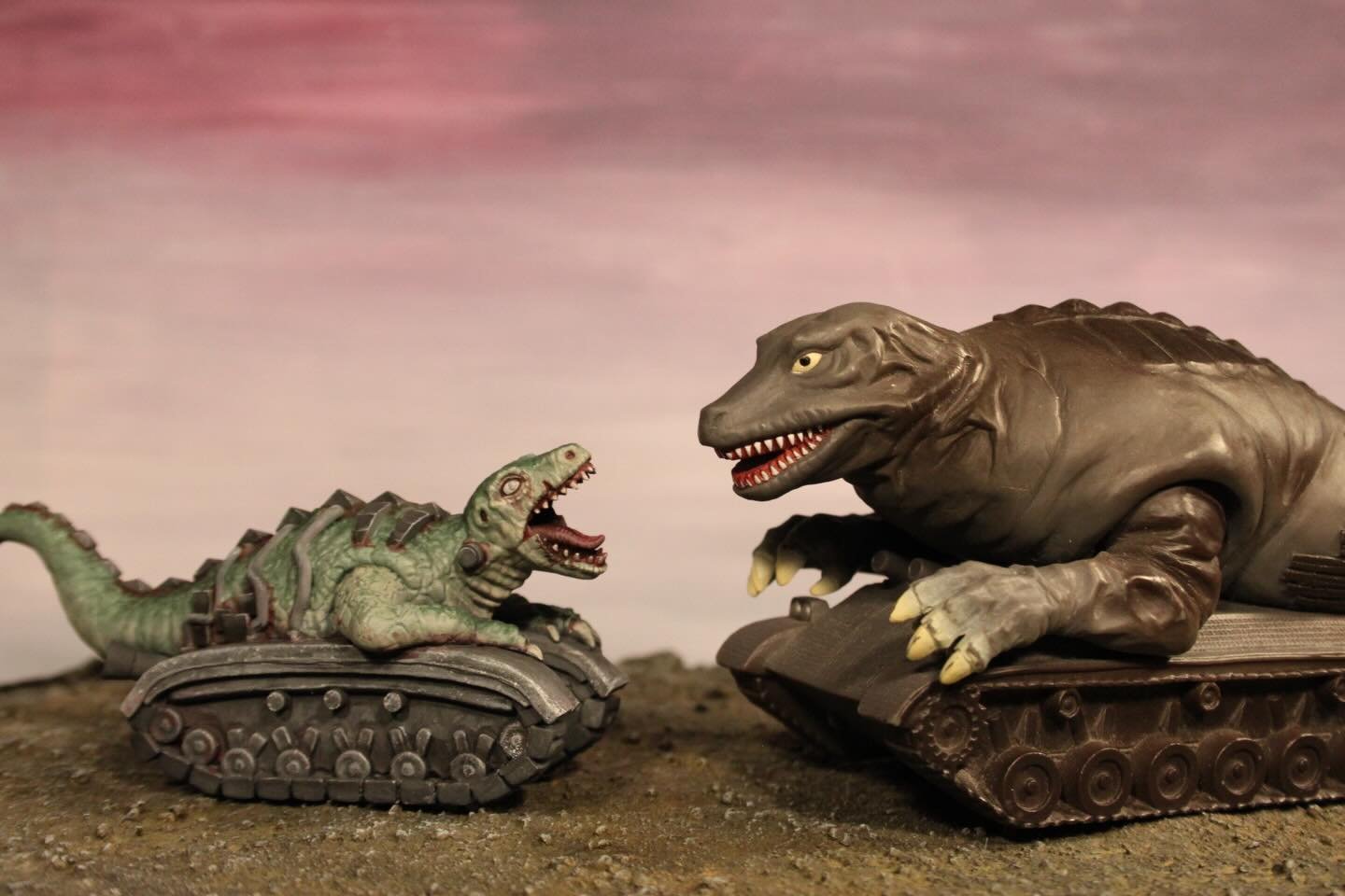 My Dino-Tank was inspired by this soft vinyl toy that I got from Japan last year. It is a Kaiju from Ultraman, first appearing in an episode in 1968. 
I love this silly thing, and finishing my own version was a great way to end 2025!

You can get the