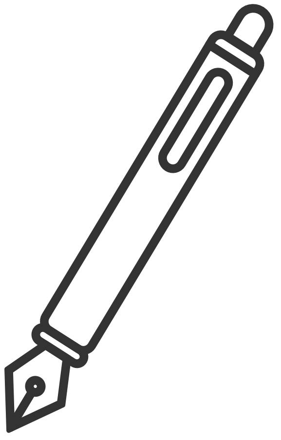 Linienzeichnung eines Füllfederhalters
