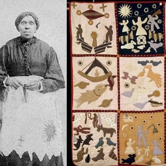 Harriet Powers was a quilt maker from rural Georgia, born into slavery in 1837 and free by the 1880s. 
She used traditional appliqu&eacute; techniques to record local legends, Bible stories, and astronomical events on her quilts. Only two of her work
