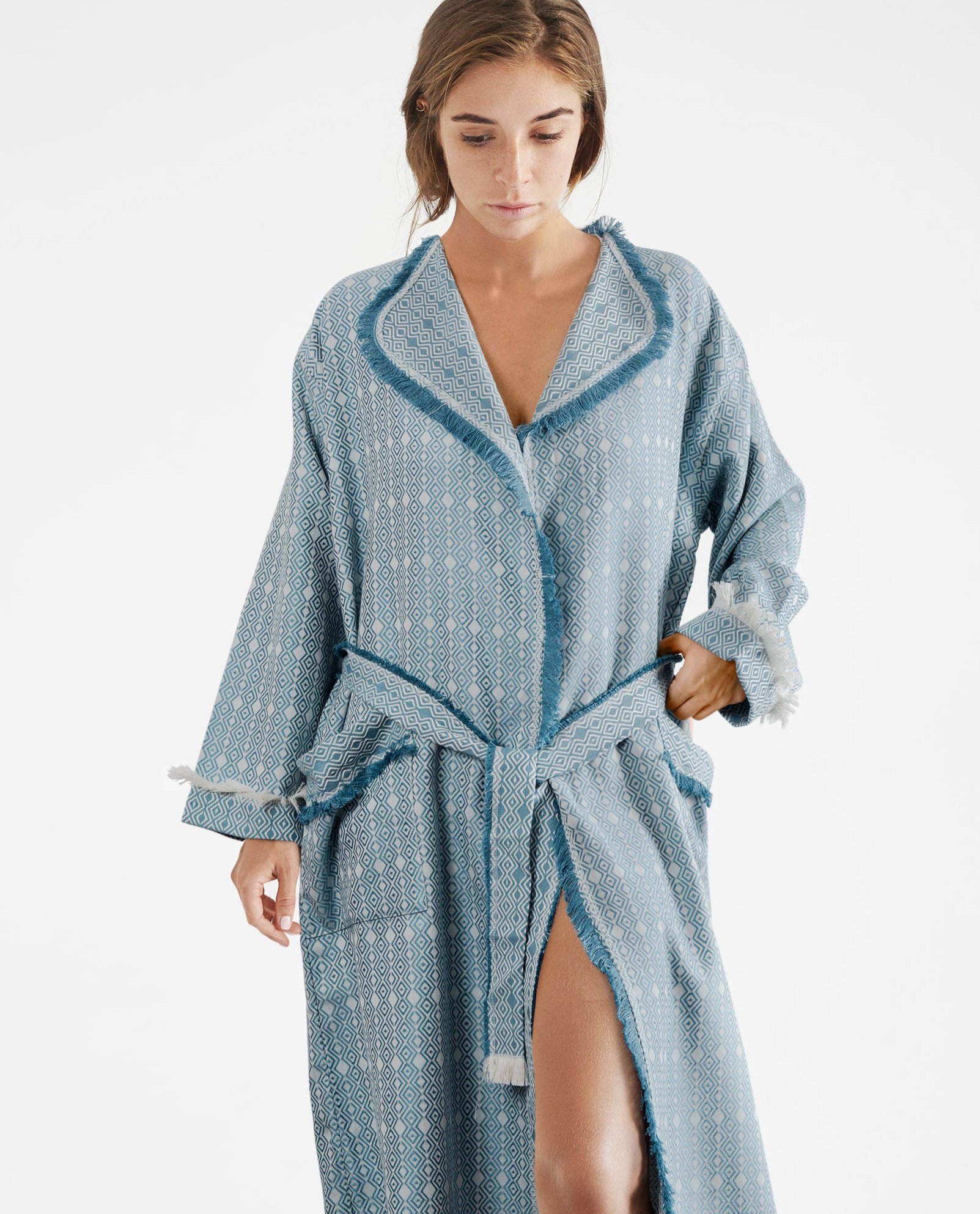 Deluxe Spa-Style Women Cotton Loop Terry Kimono Bathrobe – towelnrobe