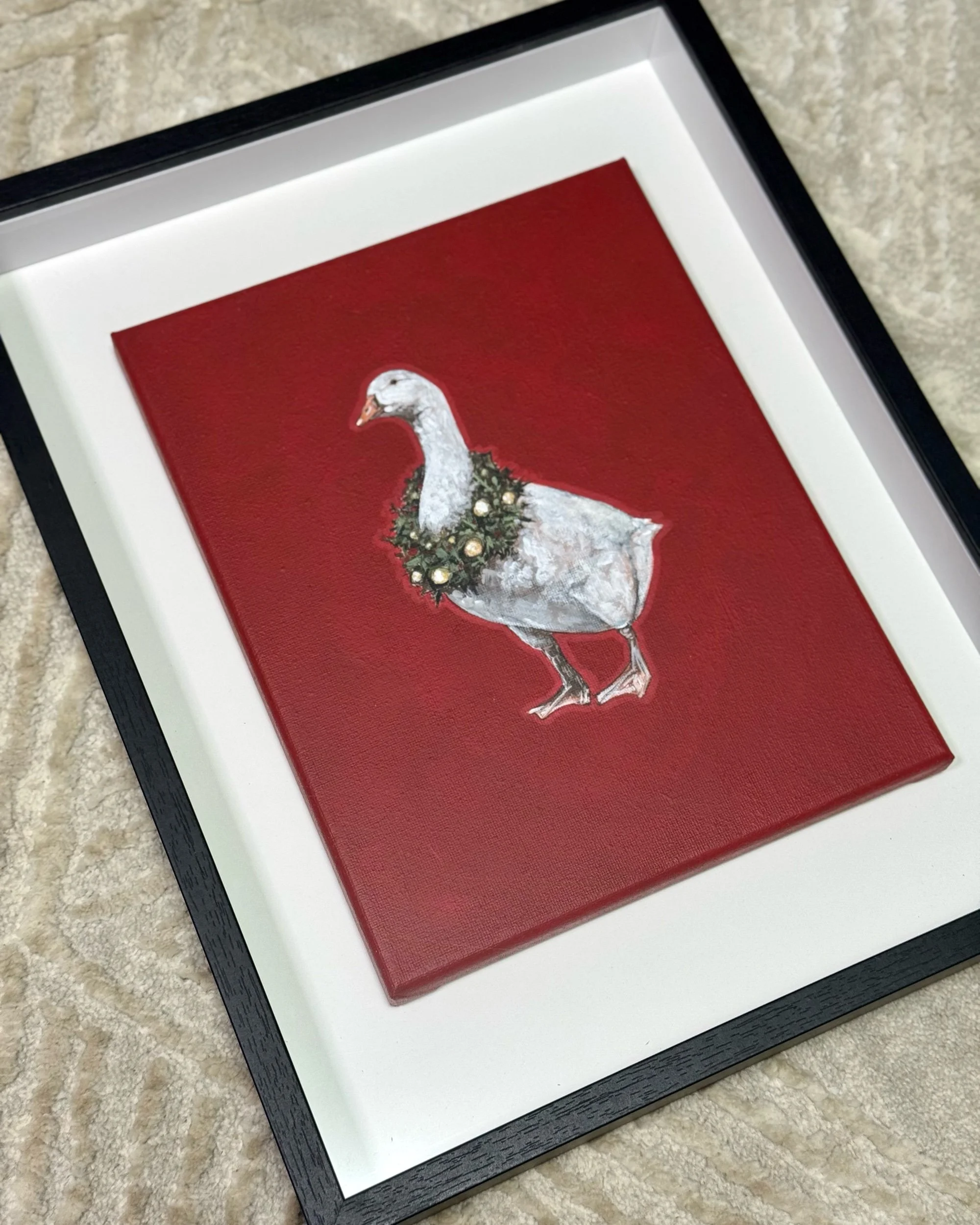 Vintage Goose Painting – Framed Original + Limited Edition Prints