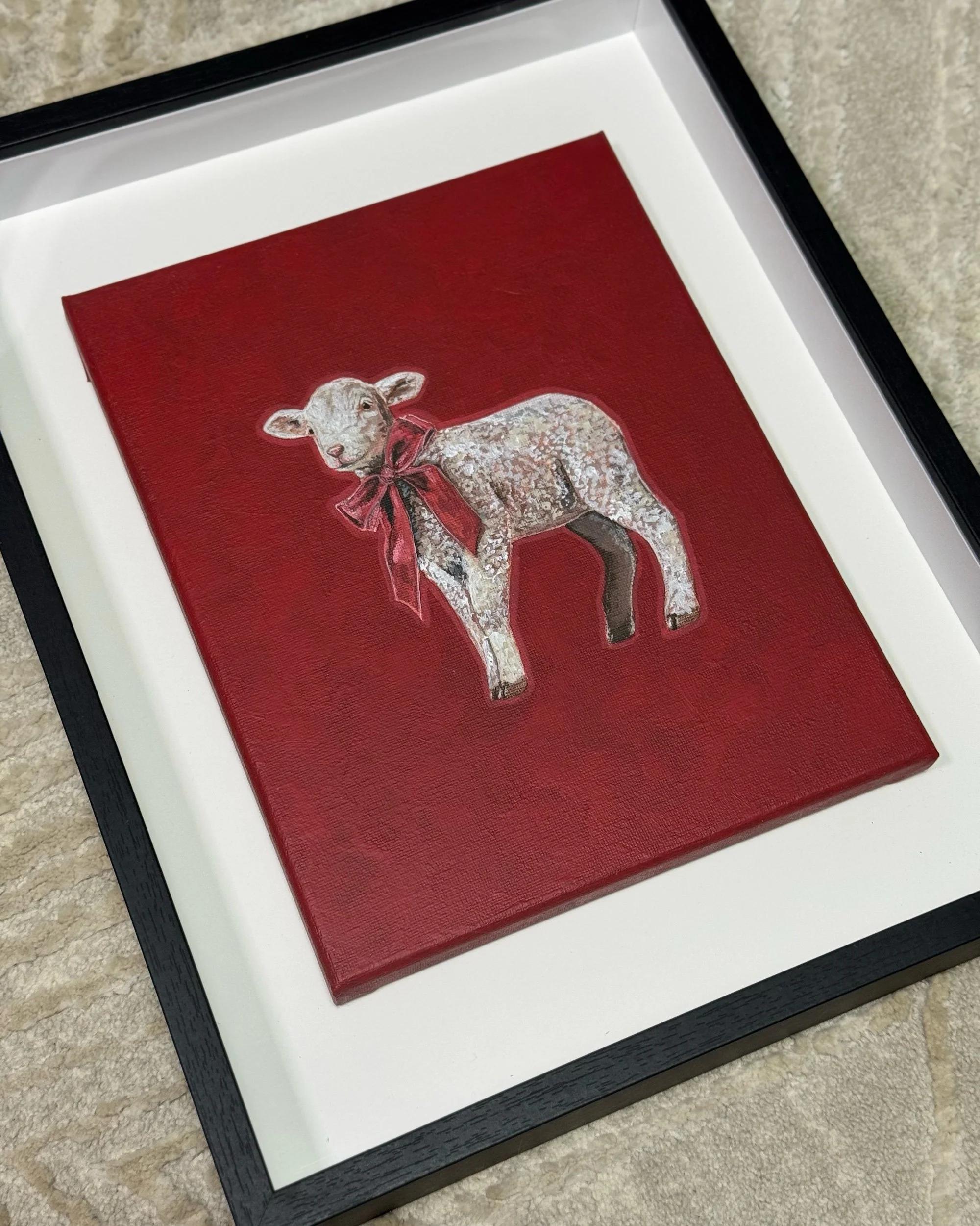 Vintage Lamb Painting – Framed Original + Limited Edition Prints