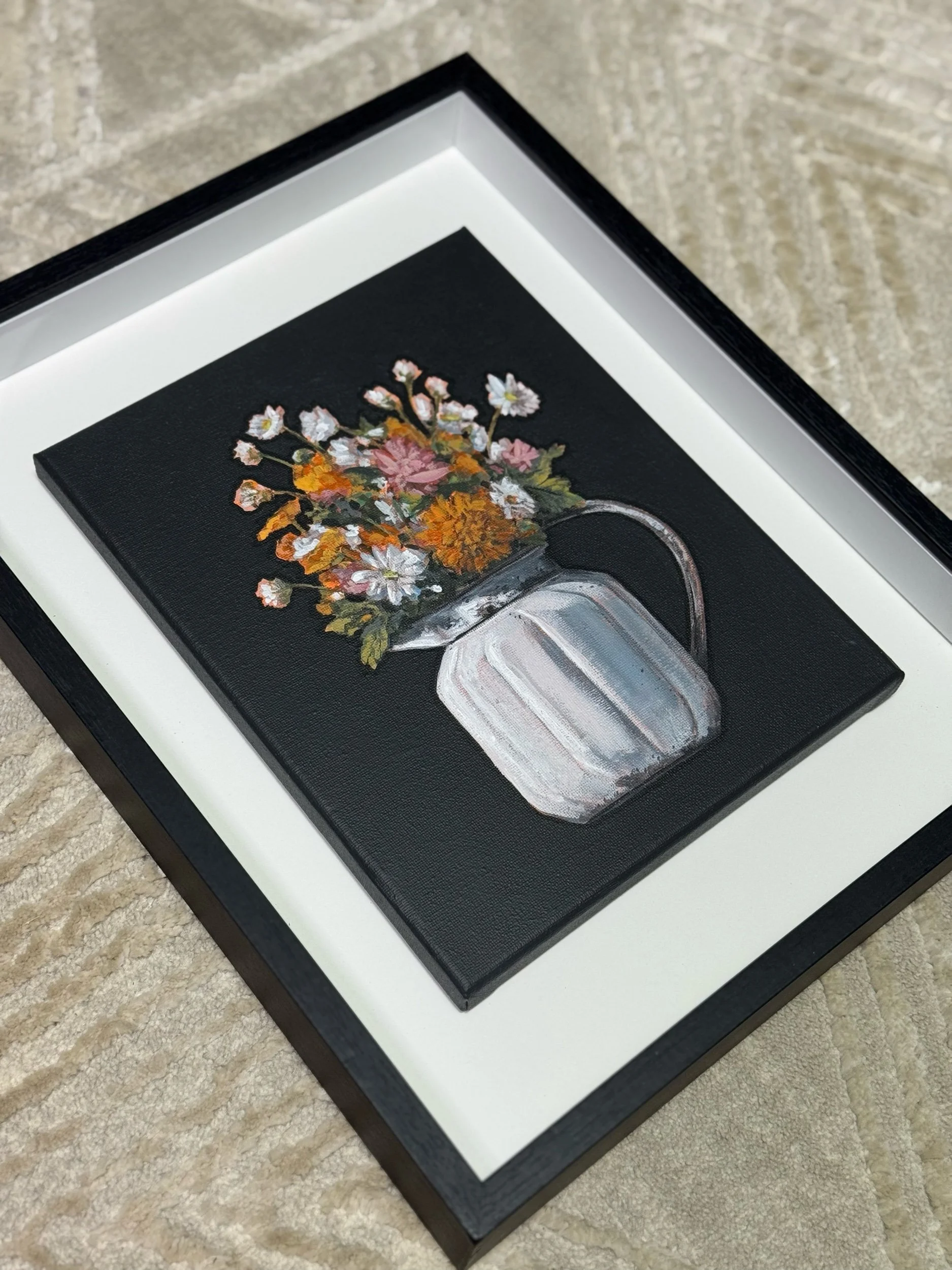 Floral Pitcher Painting – Framed Original + Limited Edition Prints
