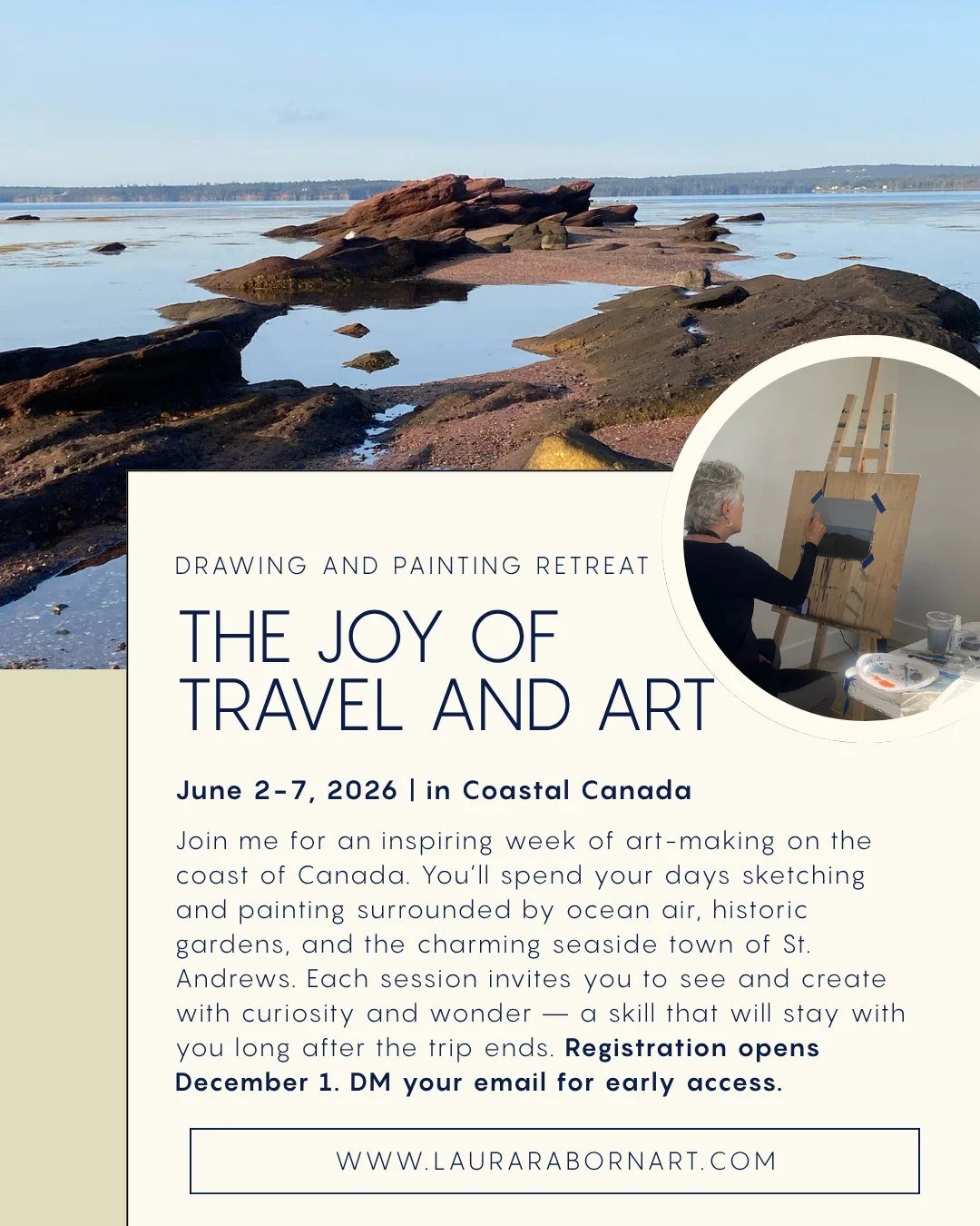 I may be in Mexico right now for an artist residency, but behind the scenes I&rsquo;ve been planning something I&rsquo;m really excited about.

Next June, I&rsquo;m heading back to coastal Canada for a week of drawing, painting, ocean air, and quiet 