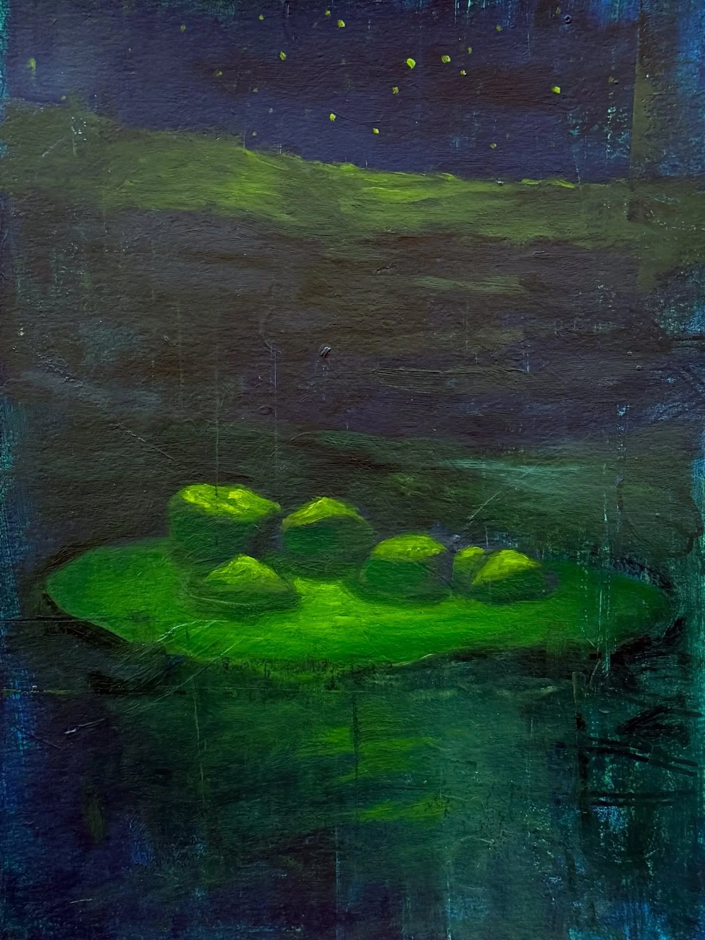 Lately, I&rsquo;ve been so focused on teaching, I struggle to get to the studio. And then I forget to post anything from my making, my primary activity as an artist. 

In this small piece, I&rsquo;m thinking about what&rsquo;s above and below, seen a