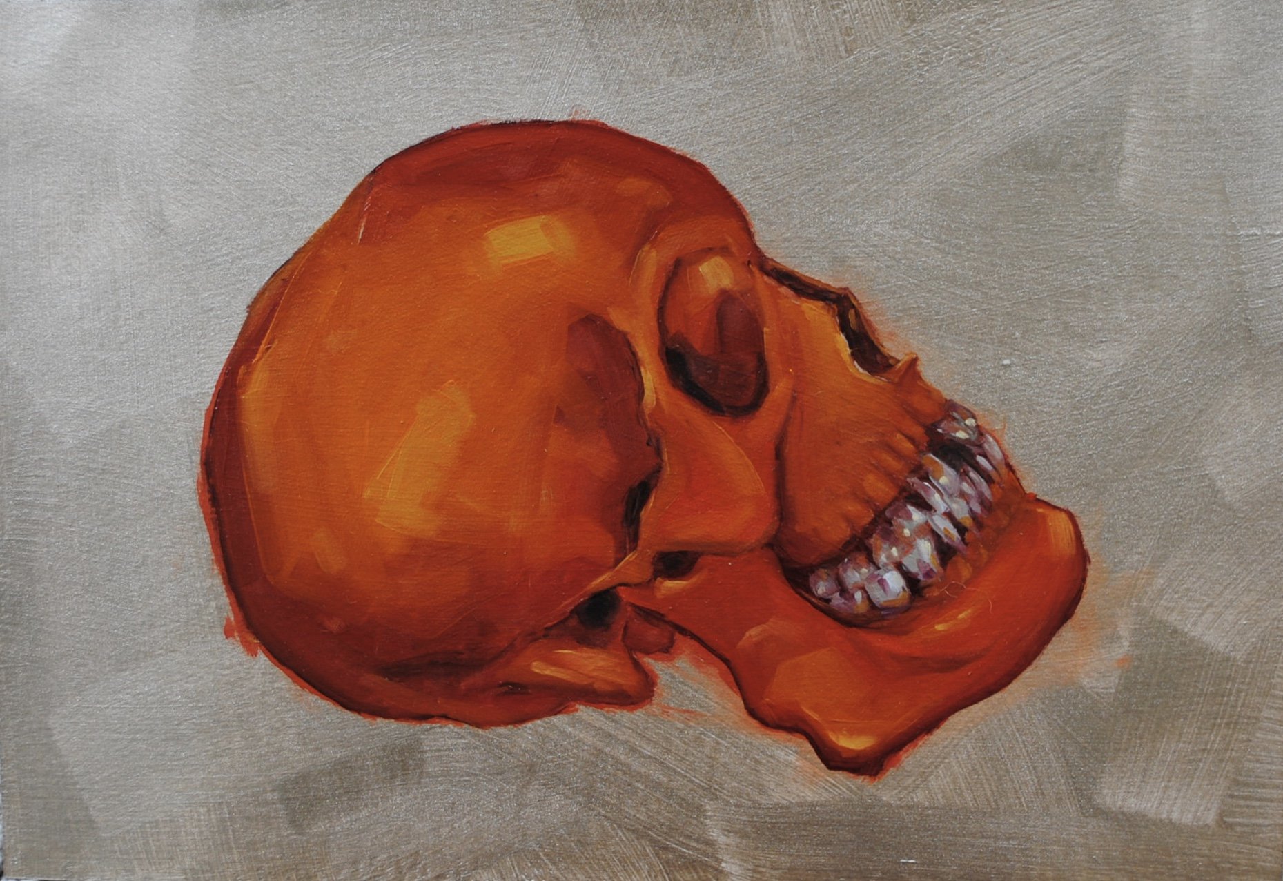 Orange Skull on Gold