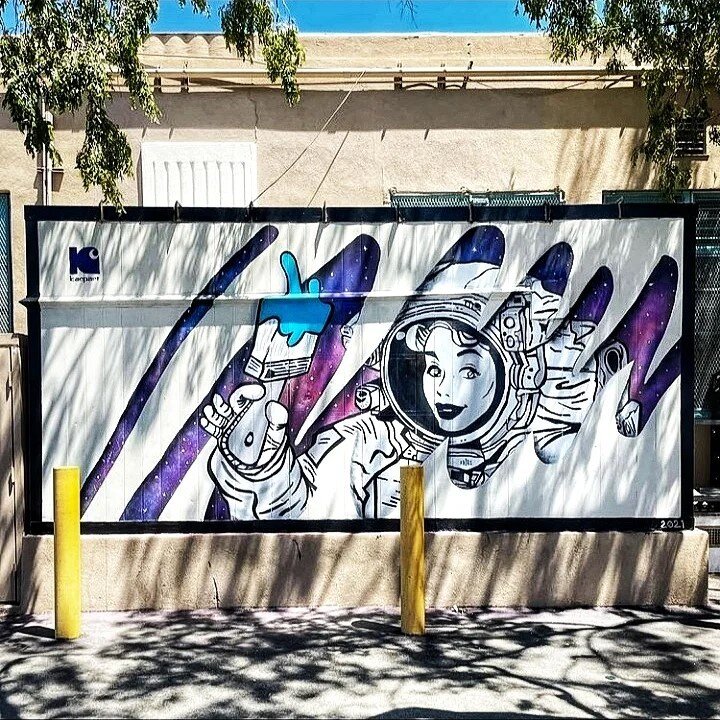 Stellar finished piece by @kar_part for this year's festival ✨🙌🏽🌌 

🚀 Grateful to our sponsors @giphyarts 🦠 @kobrapaint 🎨 @liquiddeath ☠ @1111_acc 🖌 &amp; members of @minclaorg Public Arts Committee for help organizing 🙏🏼 

#KarPart #SpraySe