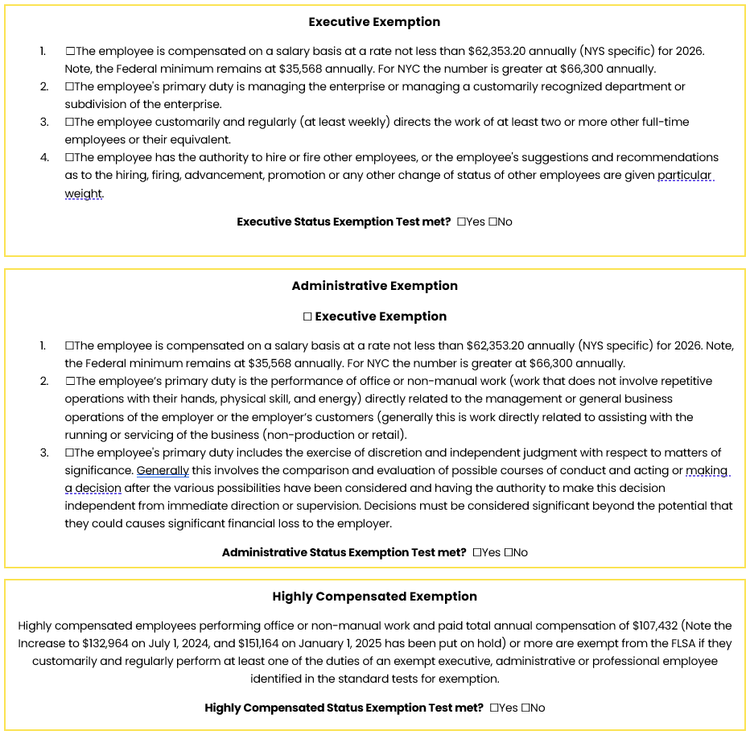 Exempt vs. Non-Exempt Status (Updated for 2026) — Ally HR Partners