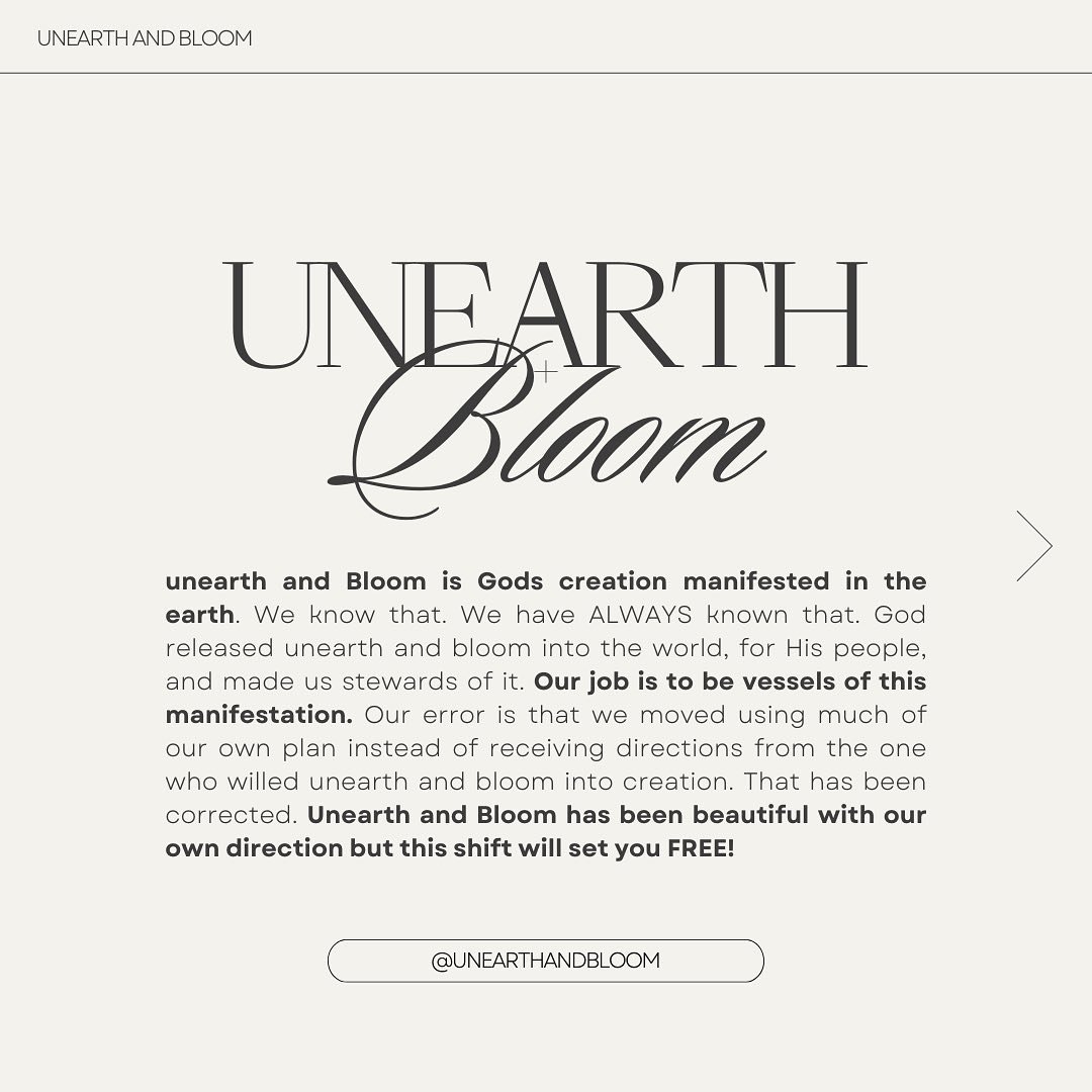 Unearth + Bloom

repositioning