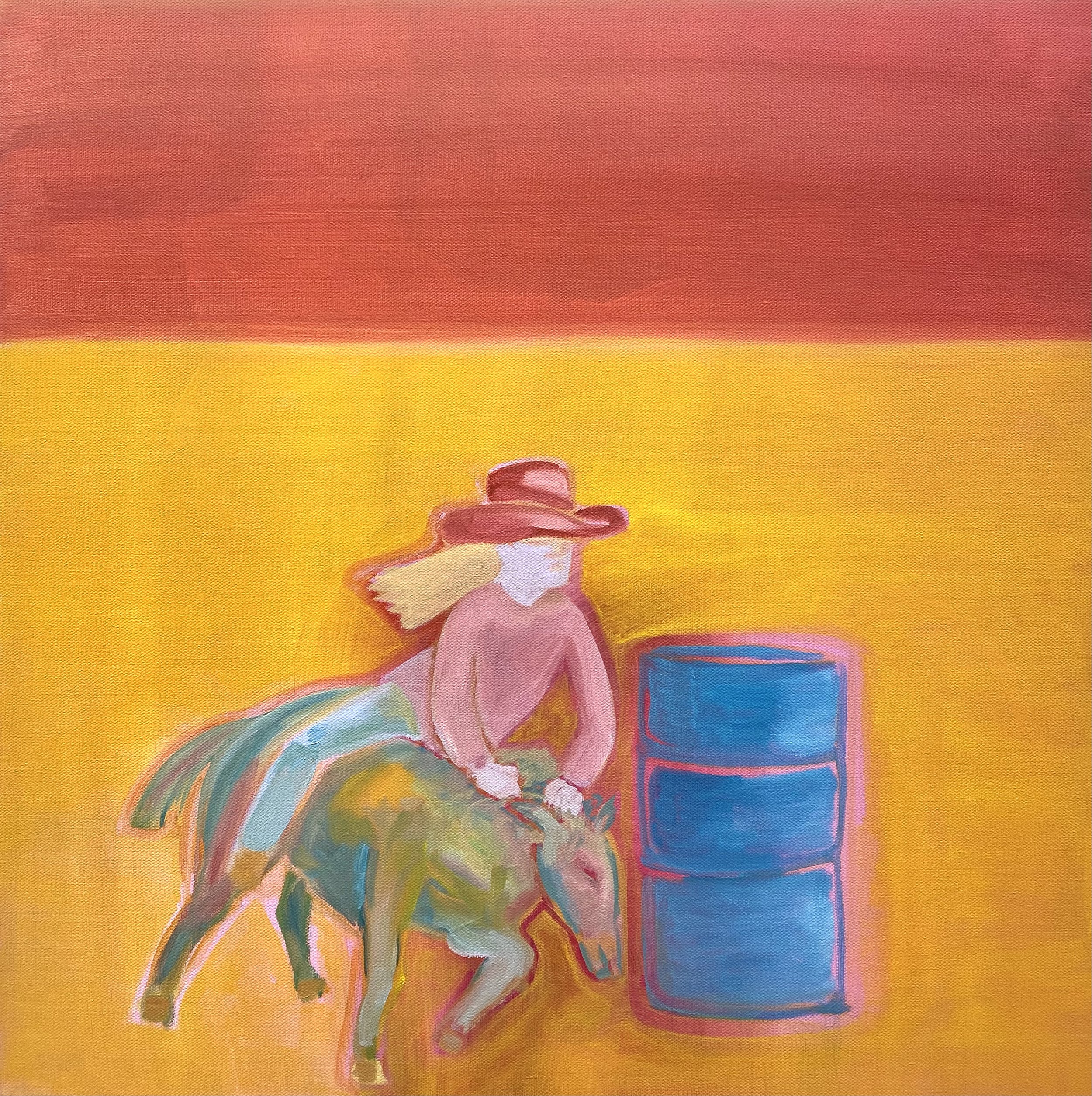 Yining_Lee_American Girl in Barrel Racing_Oil on canvas_20x20in_2021.jpg