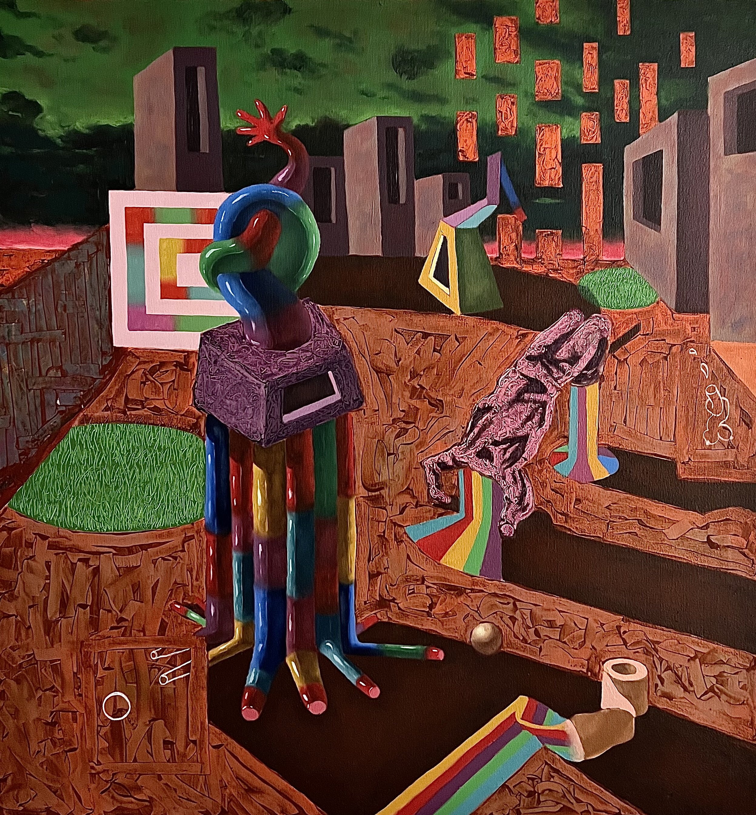 Yiming_Tang_Psychos'Party In Their Asylum_Oil on canvas_34''x36''_2022.jpeg