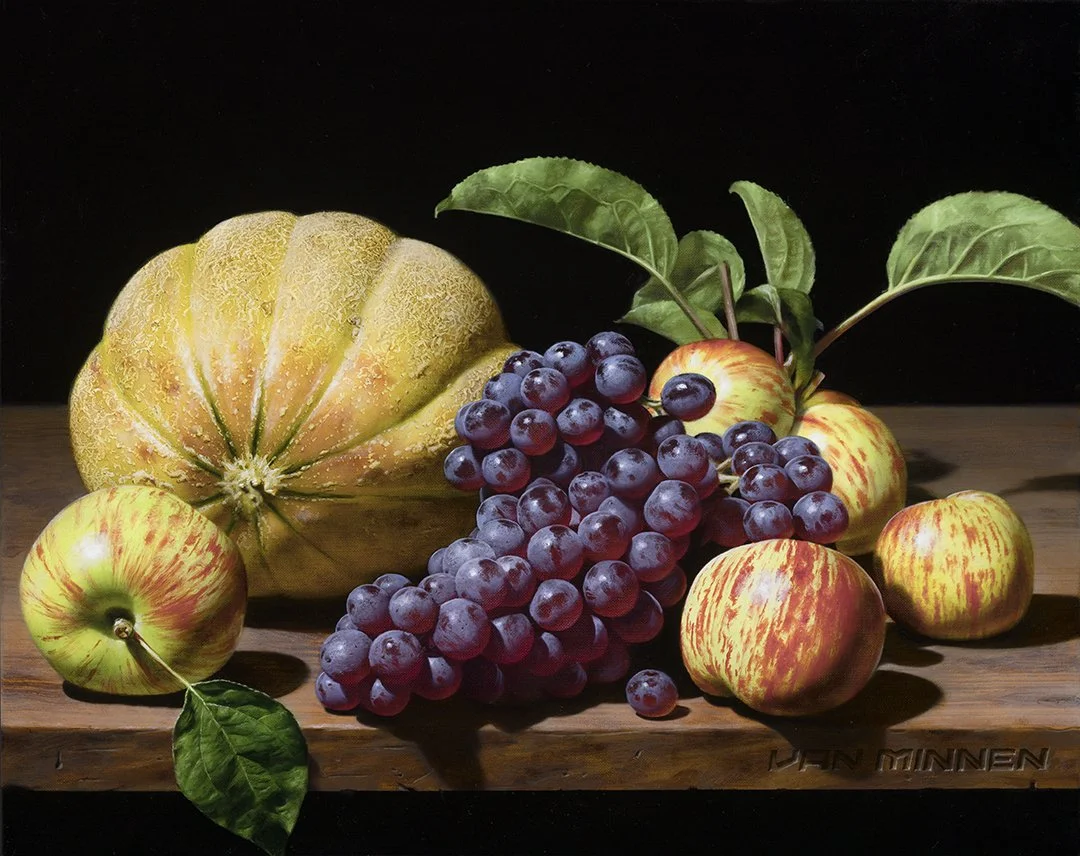 Still Life with Grapes Melon and Apples.jpeg