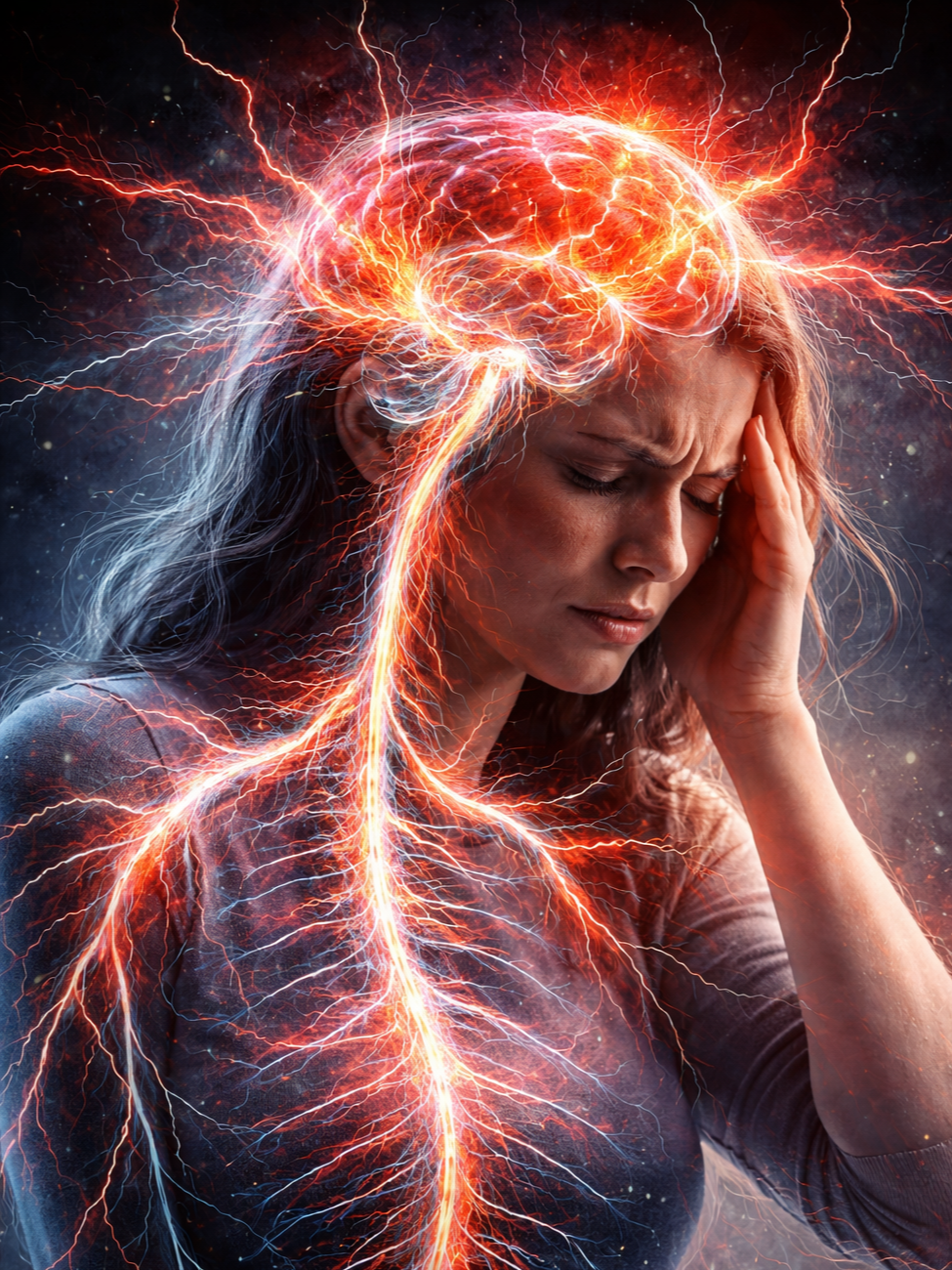 femme avec le système nerveux dérégulé