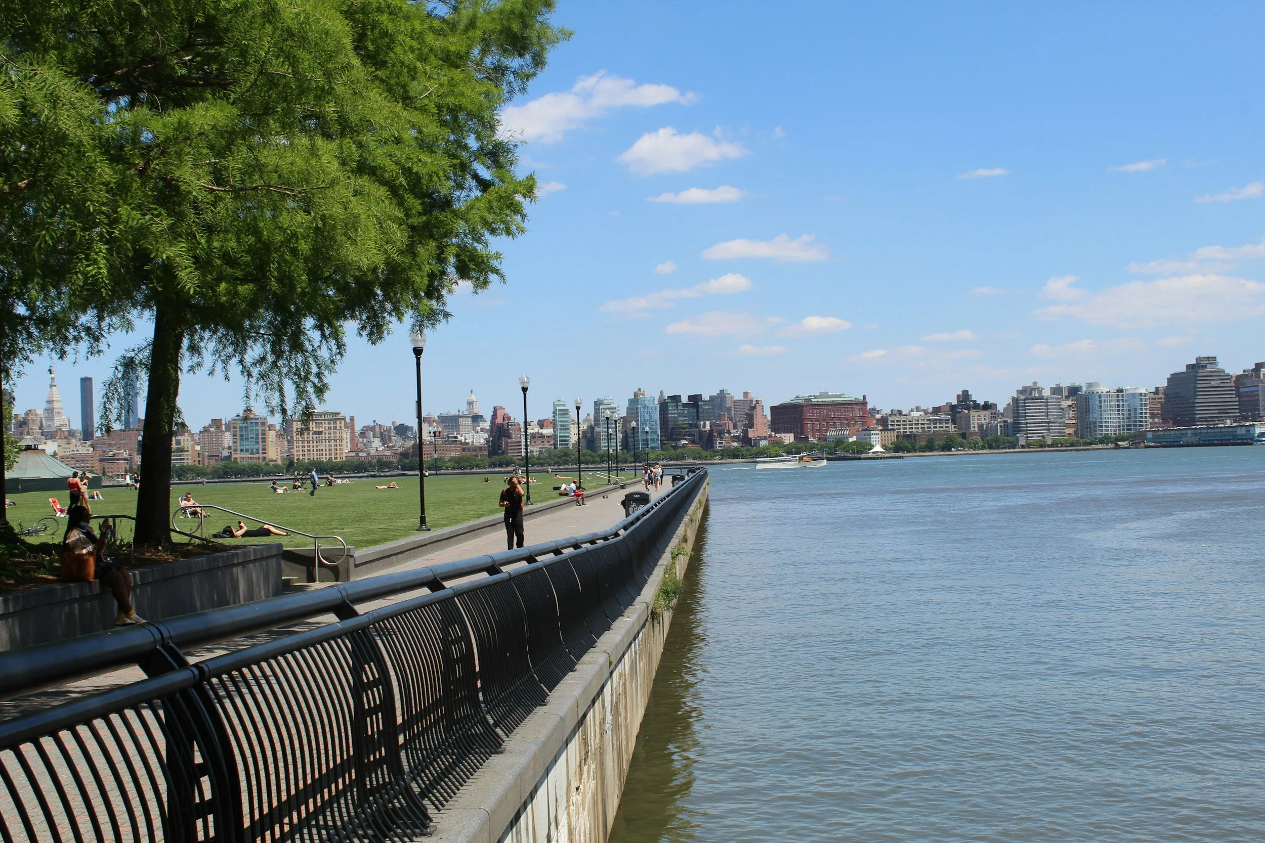 Hoboken public spaces and parks along the Hudson River waterfront