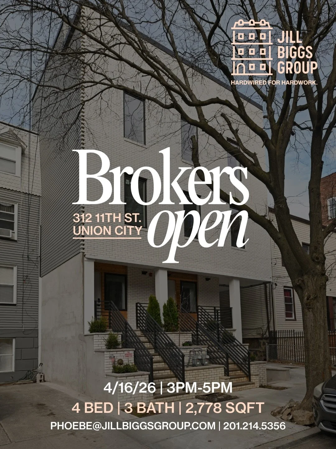✨Broker&rsquo;s Open✨ Come hang, grab a bite, and tour something special. 🥂

📍 312 11th St, Union City 🗓️ April 16 ⏰ 3&ndash;5PM

New construction. Modern design. Incredible space + rooftop views. You don&rsquo;t want to miss this one.

#BrokersOp