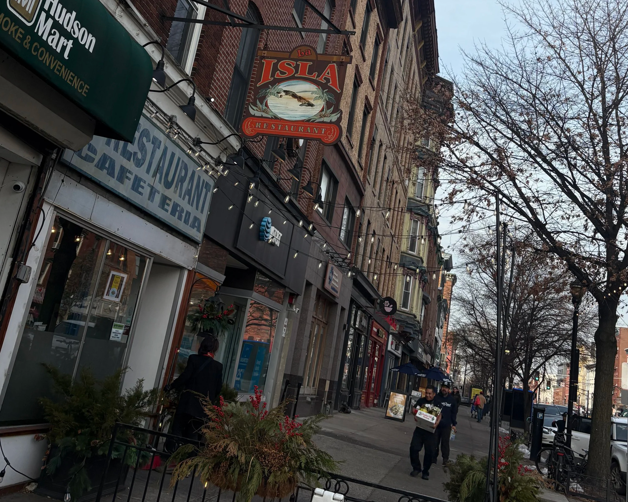exterior view of La Isla restaurant, Hoboken, NJ