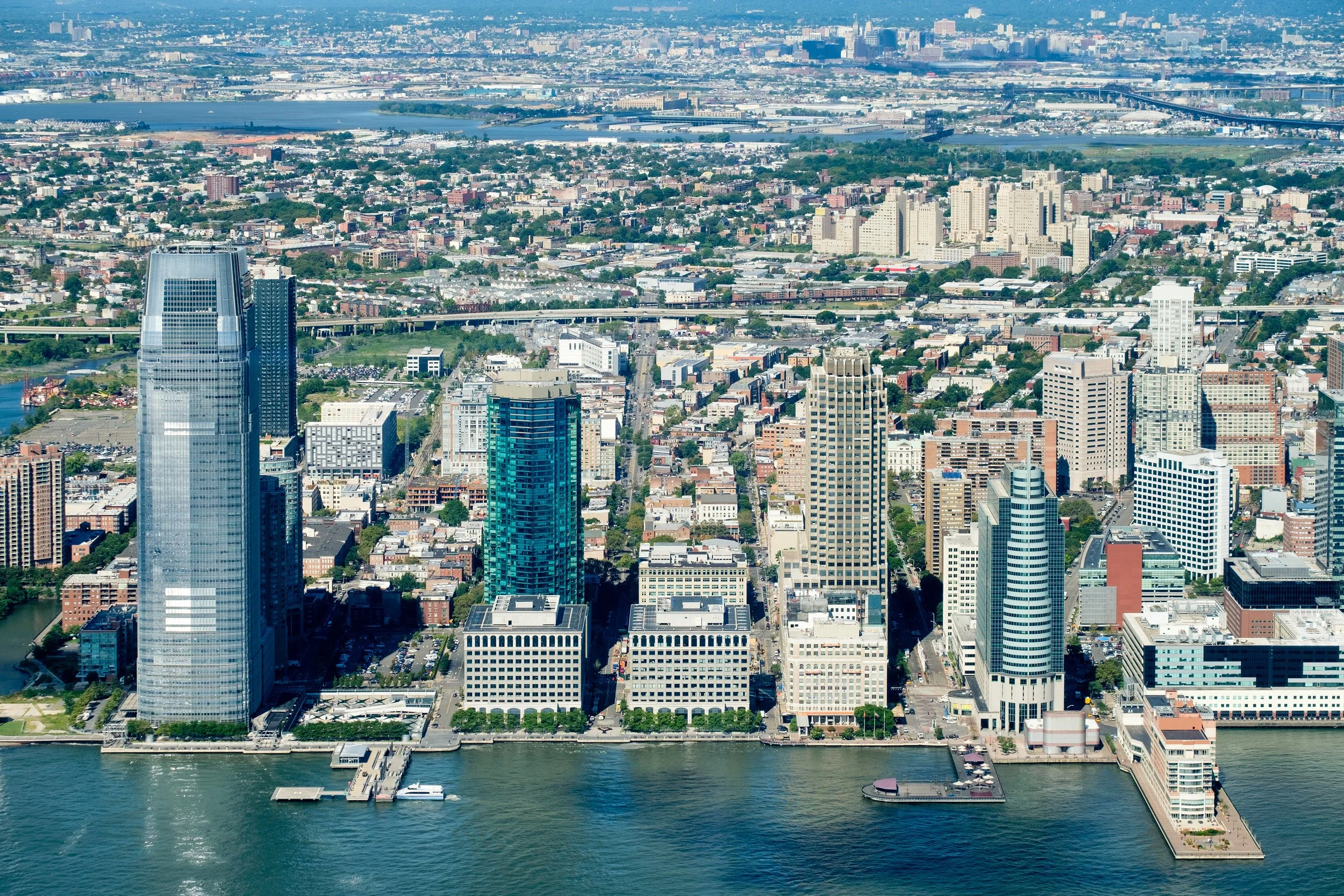 Hudson County waterfront skyline view from Union City NJ
