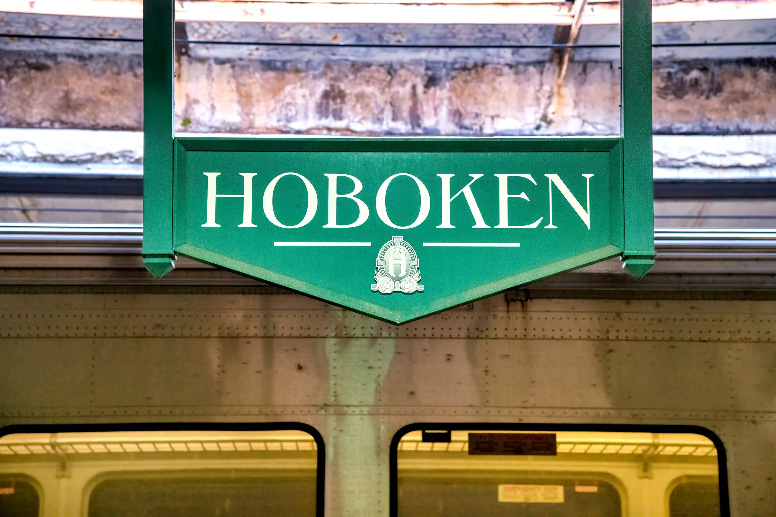 Hoboken train station sign