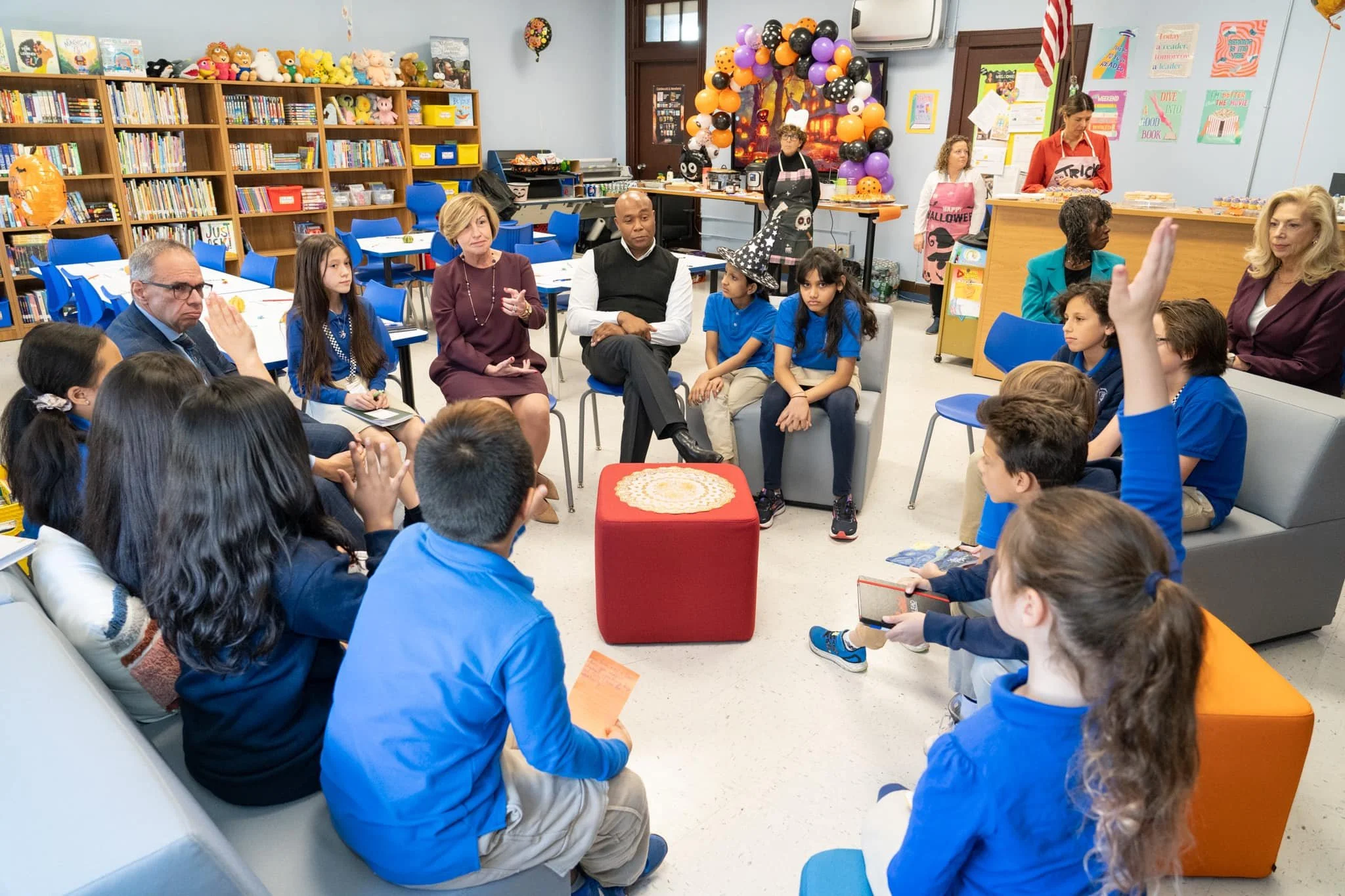 Students and faculty engaged in a discussion circle