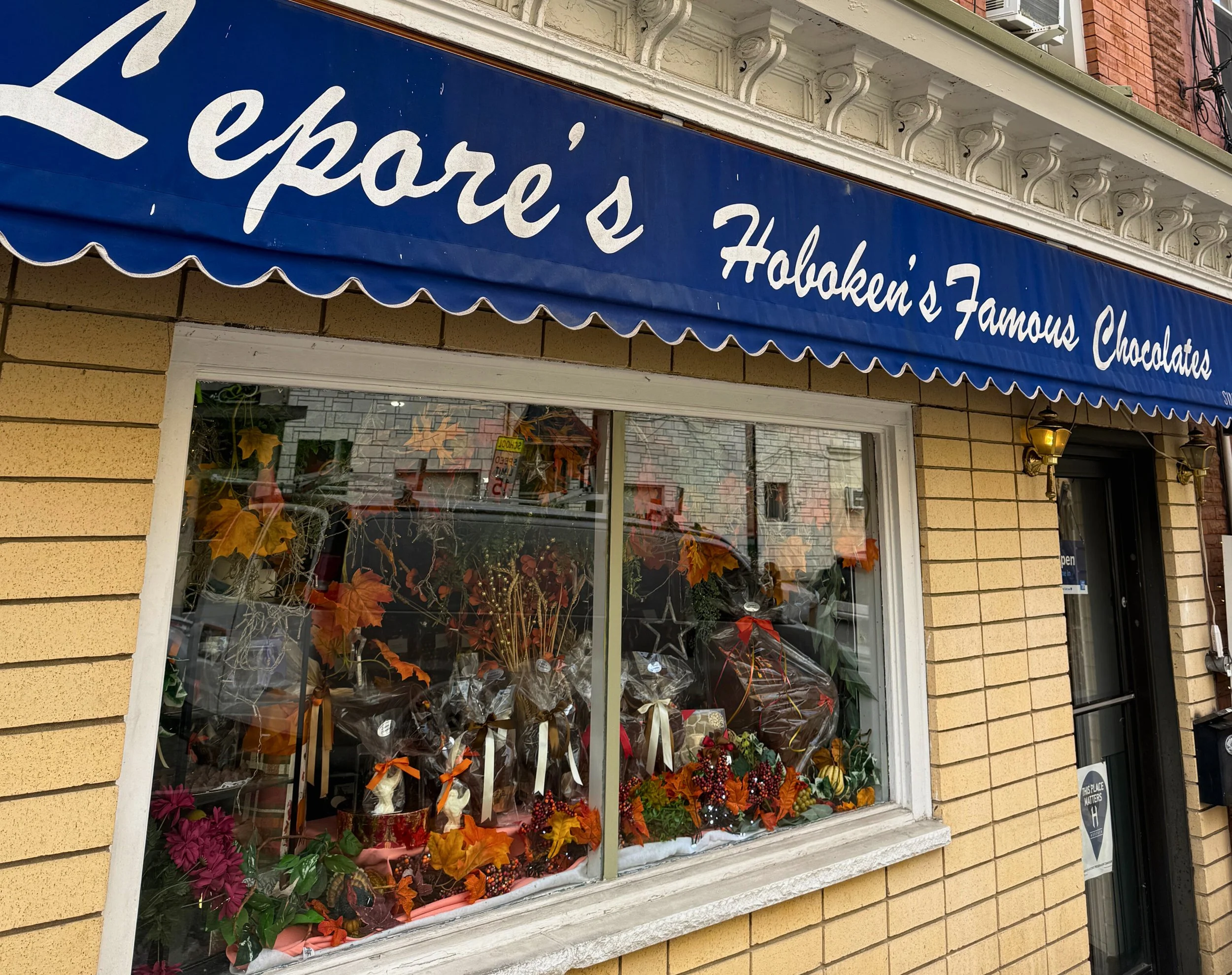 exterior storefront Lepore's Chocolates, Hoboken NJ