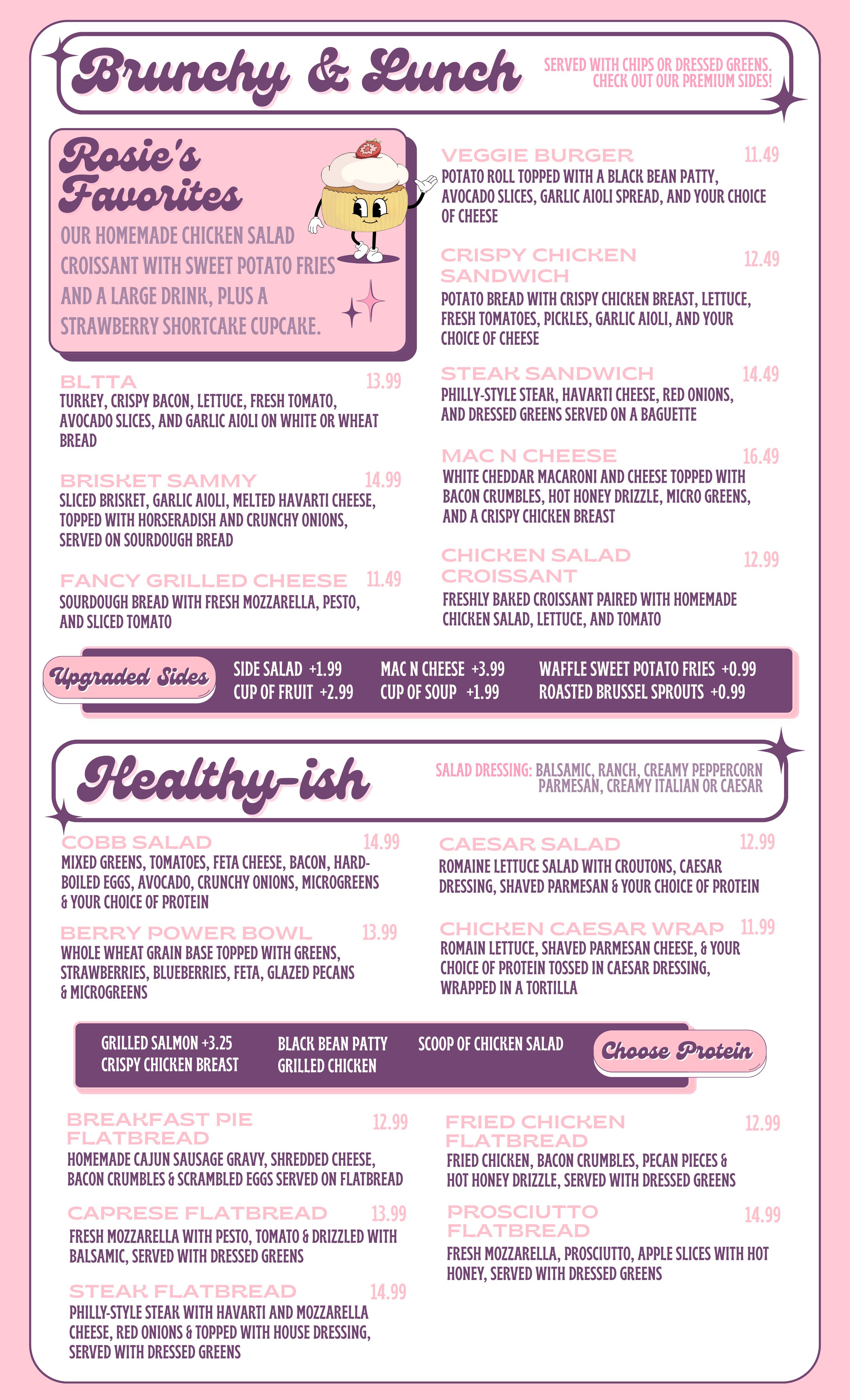 Café Menu — Rosé Café