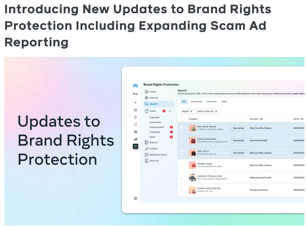 Meta quietly launched a “Brand Rights Protection” hub – here’s what you need to know