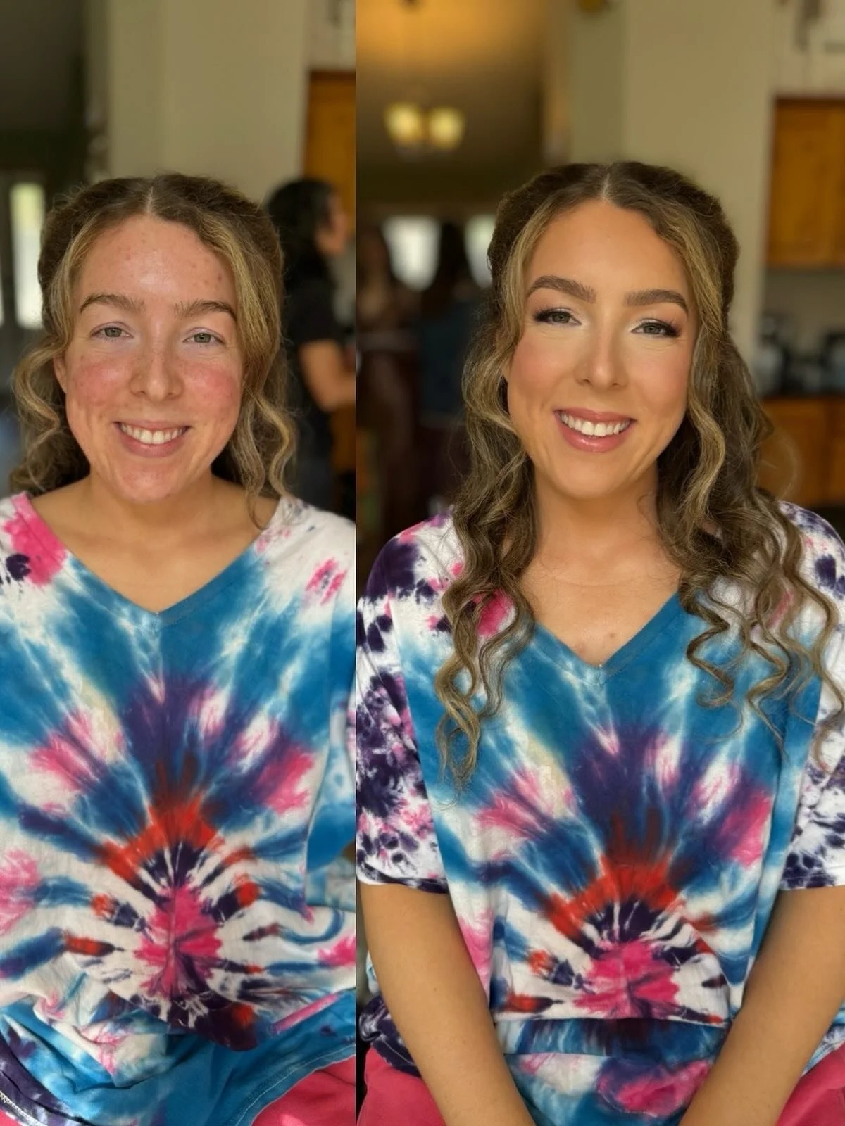 Happy Sunday ❤️ check out this beautiful before &amp; after done by our @laceofface !!! 
.
.
#Wedding #earthlybeauty #earthlybeautybar #cda #cdaidaho #idaho #idahome #idahostylist #hair #salon #luxury #luxurysalon #cdasalon #downtown #downtowncda #up