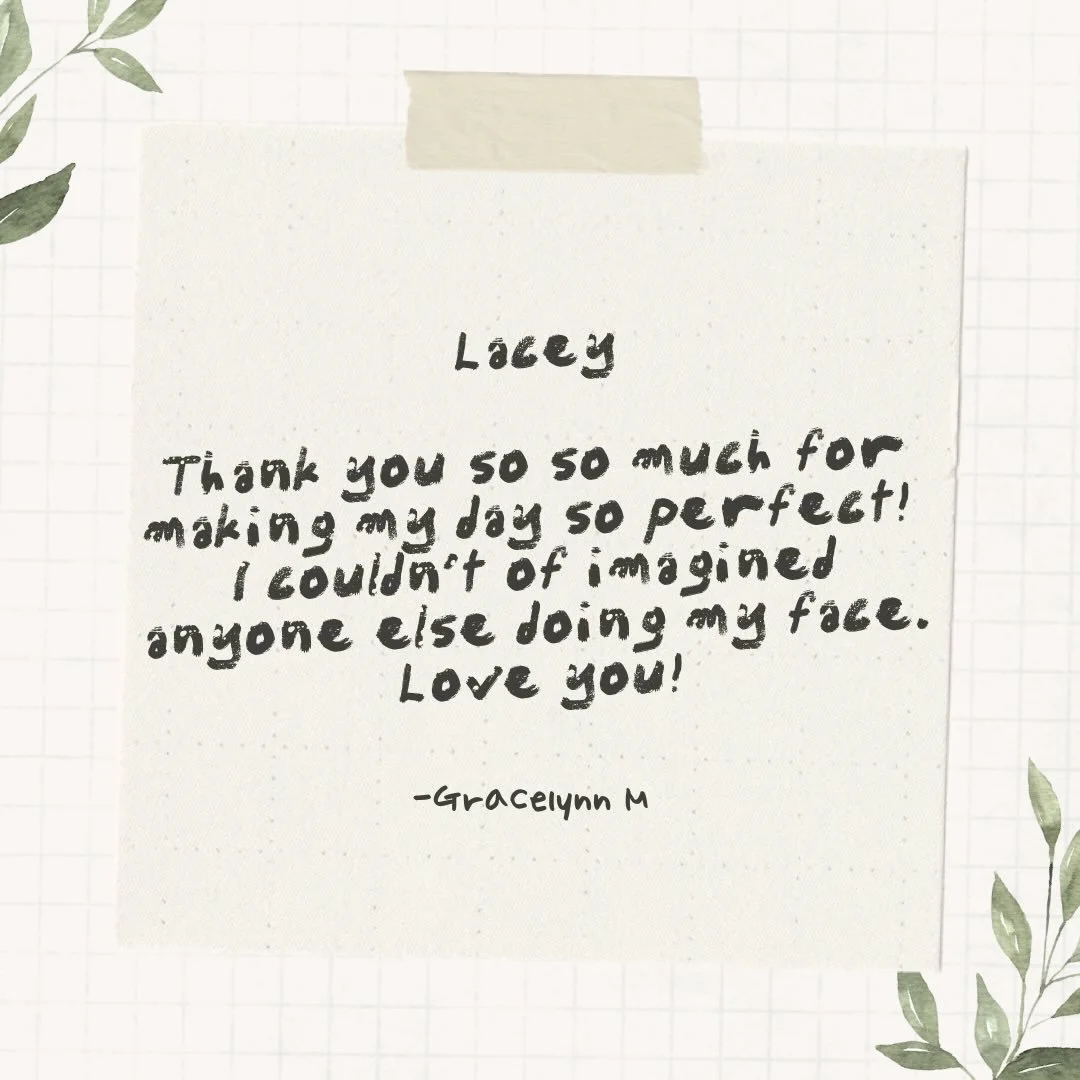 Wrapping up wedding season with the kindest note from Lacey&rsquo;s final bride of the year. Gracelynn, you are amazing! Starting a new love note series, stay tuned 💌

#earthlybeauty #earthlybeautybar #cda #cdaidaho #idaho idahome idahomakeupartist 