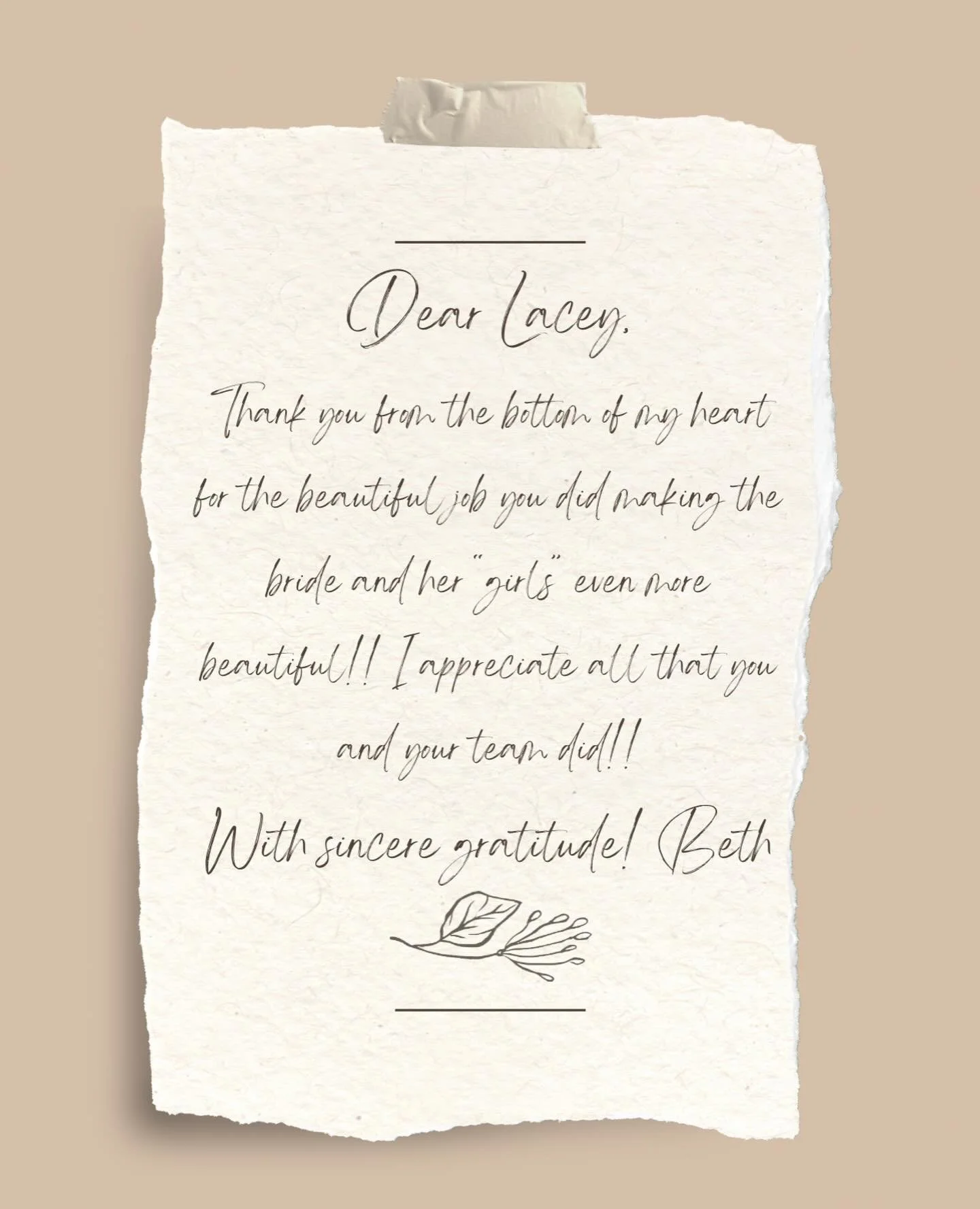 The sweetest love note from the bride&rsquo;s family 🤍 reminders like this are why we do what we do

#earthlybeauty #earthlybeautybar #cda #cdaidaho #idaho #idahome #idahomakeuoartist #hair #salon #luxury #luxurysalon #cdasalon #downtown #downtowncd