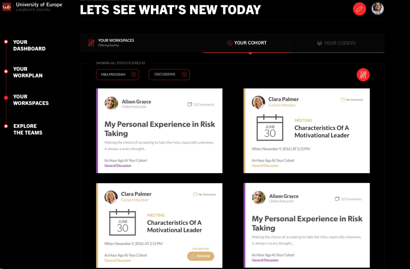 Posts dashboard