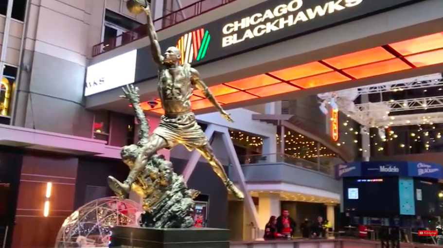 The Michael Jordan statue has new home inside the United Center atrium