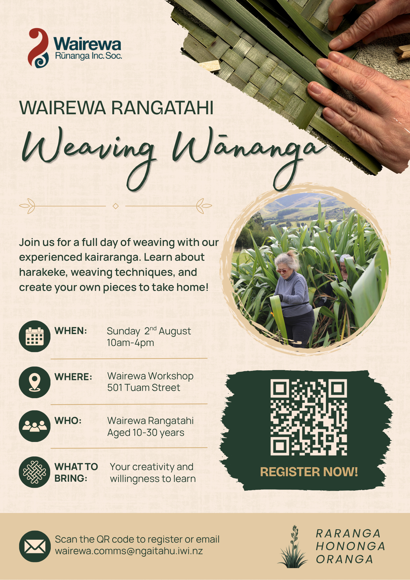 Rangatahi Weaving Wānanga