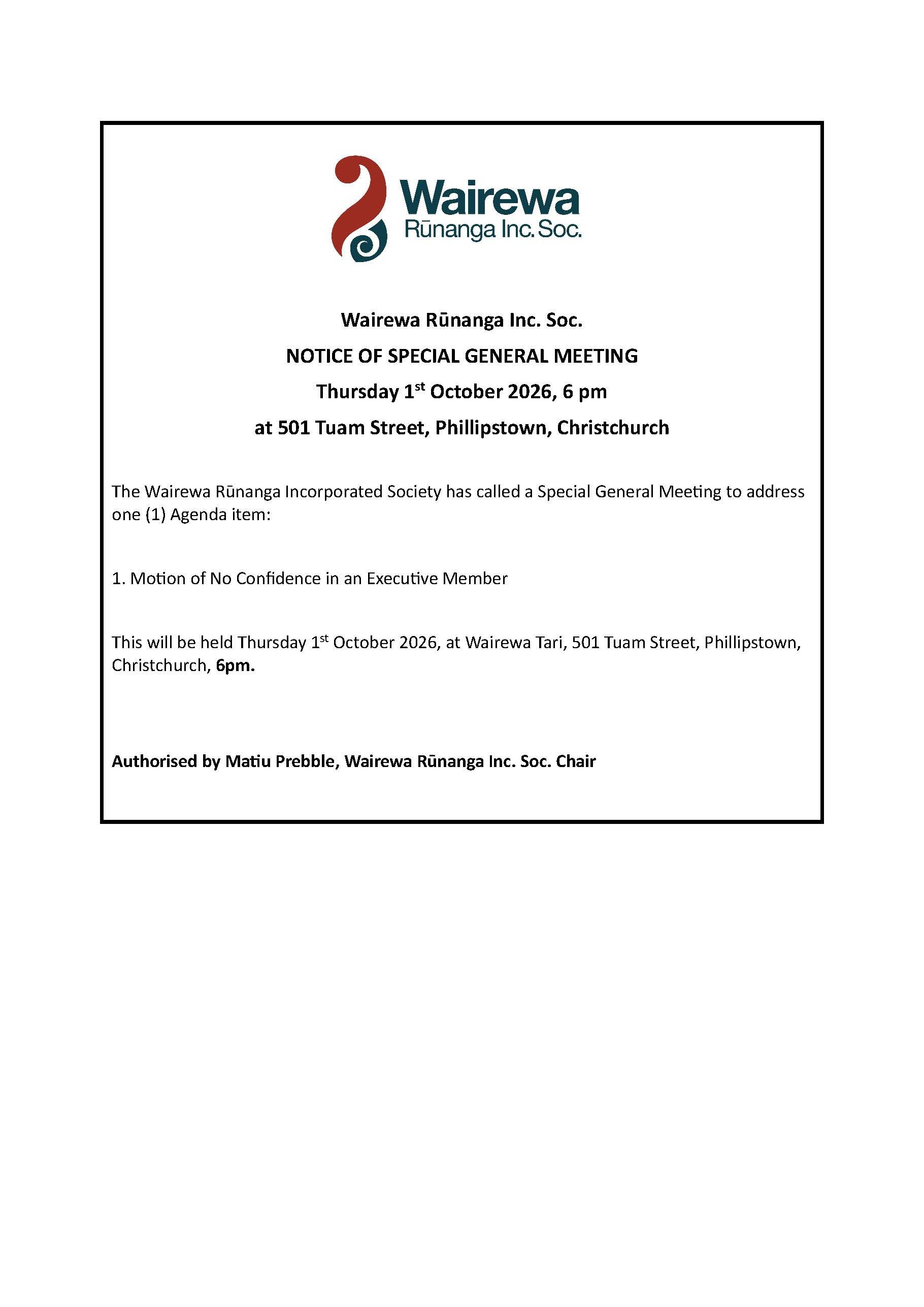 Special General Meeting