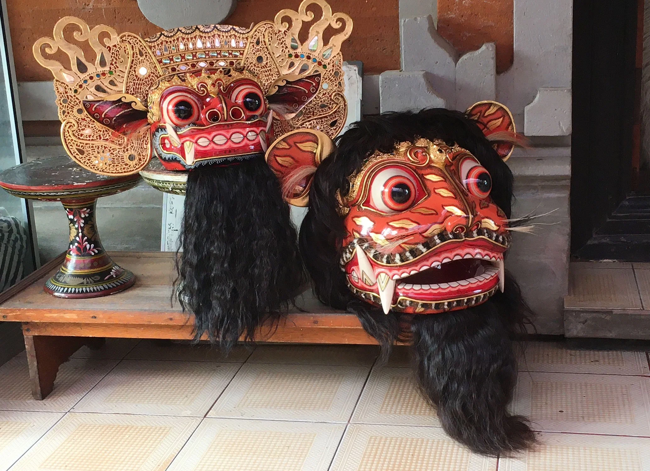 Sacred masks receive a ritual purification at the ocean for the New Year (March 5)