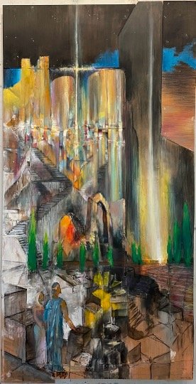 “David at the Citadel”
46X96”
Oil on panel
2023