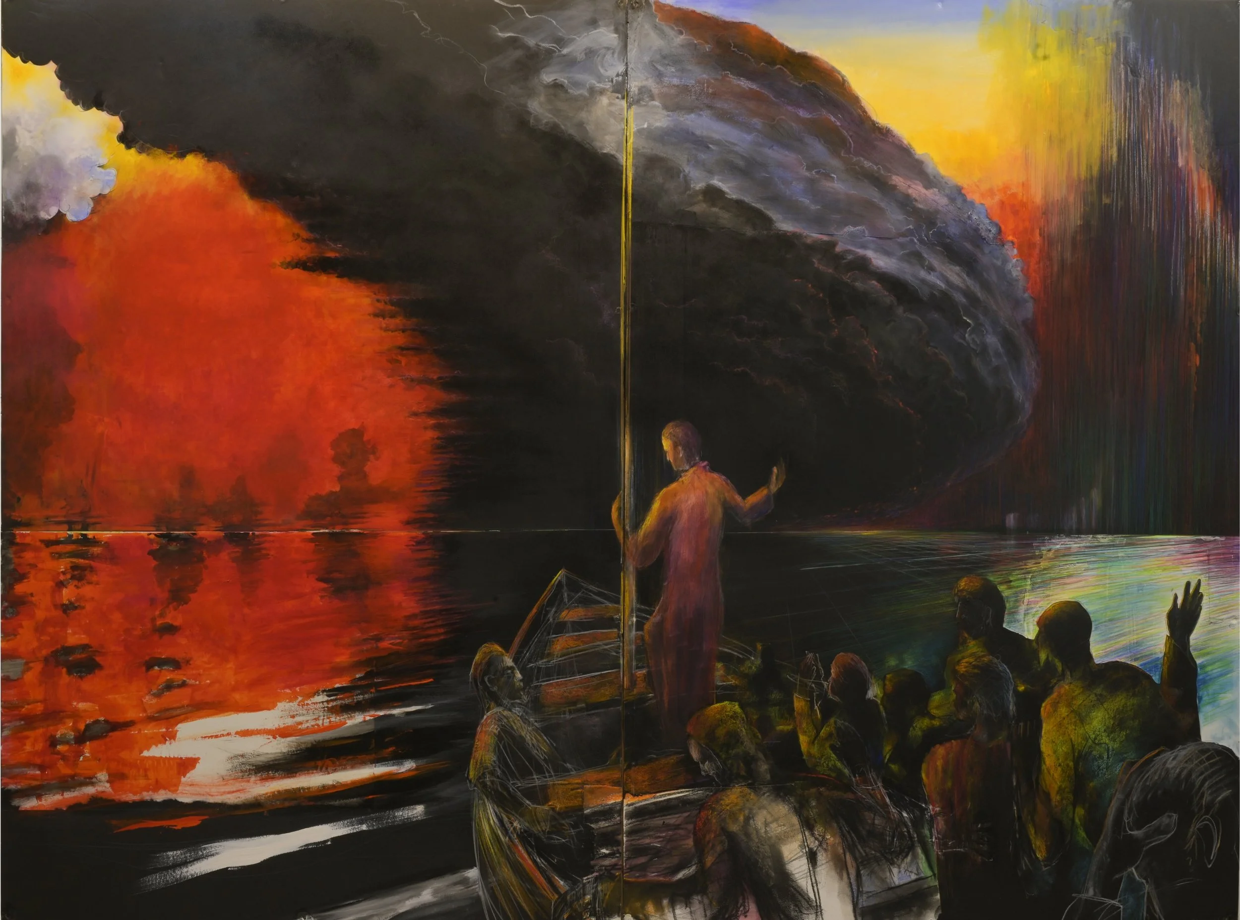 “Incident on Galilee”
60X80”
Mixed media on panel
2025