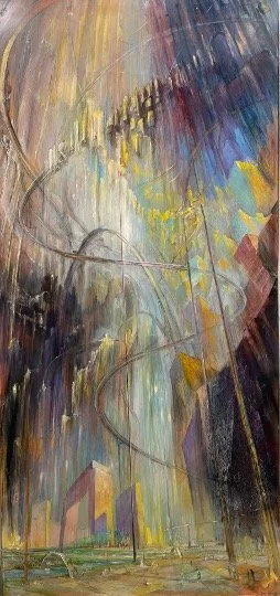 “New Jerusalem IV”
96X44”
Mixed on panel
2025