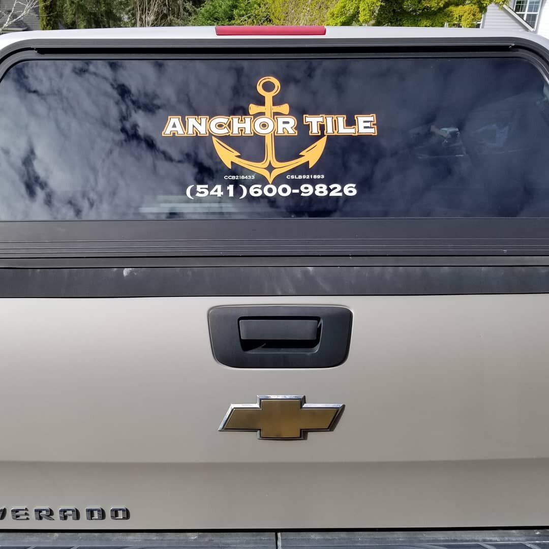 New decals with new UV printing system from @ordesignshop ! Thanks guys! #anchortile #tile #oregonmade #springfieldchamber #ordesignshop