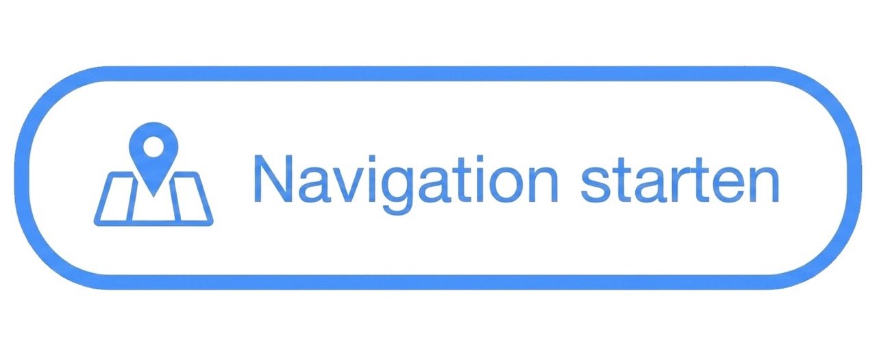 Ein Button mit einem Rotationssymbol für Navigation und dem Text "Navigation starten" in Blau auf weißem Hintergrund.