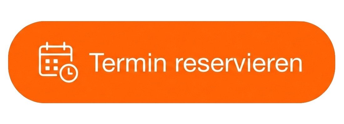 Oranger runder Button mit Kalender- und Uhren-Icon, mit dem Text 'Termin reservieren'