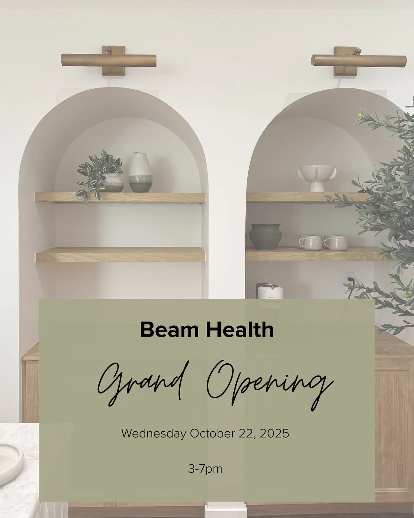 Beam Health Grand Opening! ✨💚
The time has finally come to celebrate all the hard work that has gone into Beam over the last few months! Please come down to check out our space and celebrate with us🥂
The details: 
Wednesday October 22, 2025 
3-7p