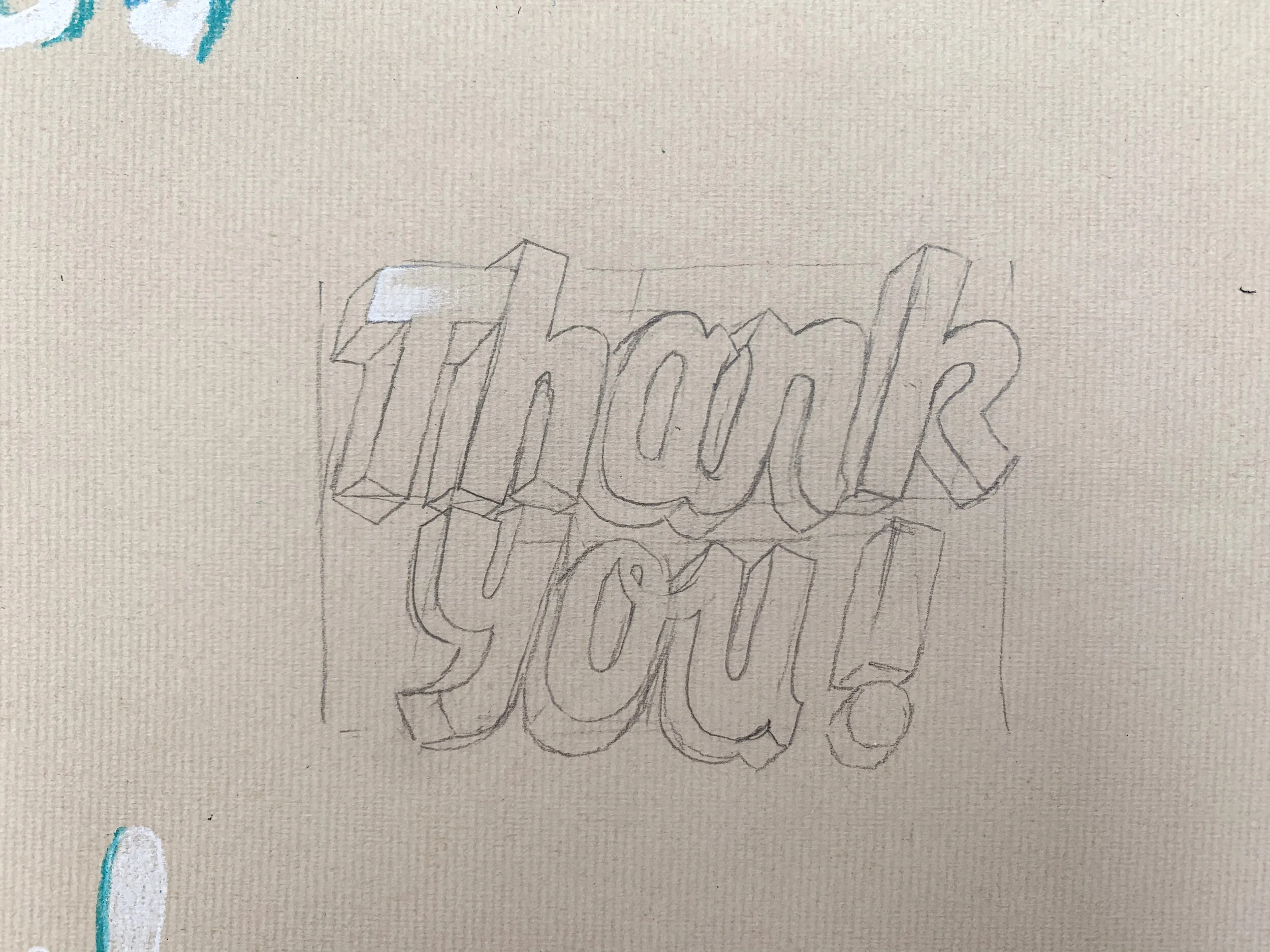 Custom font initial sketch