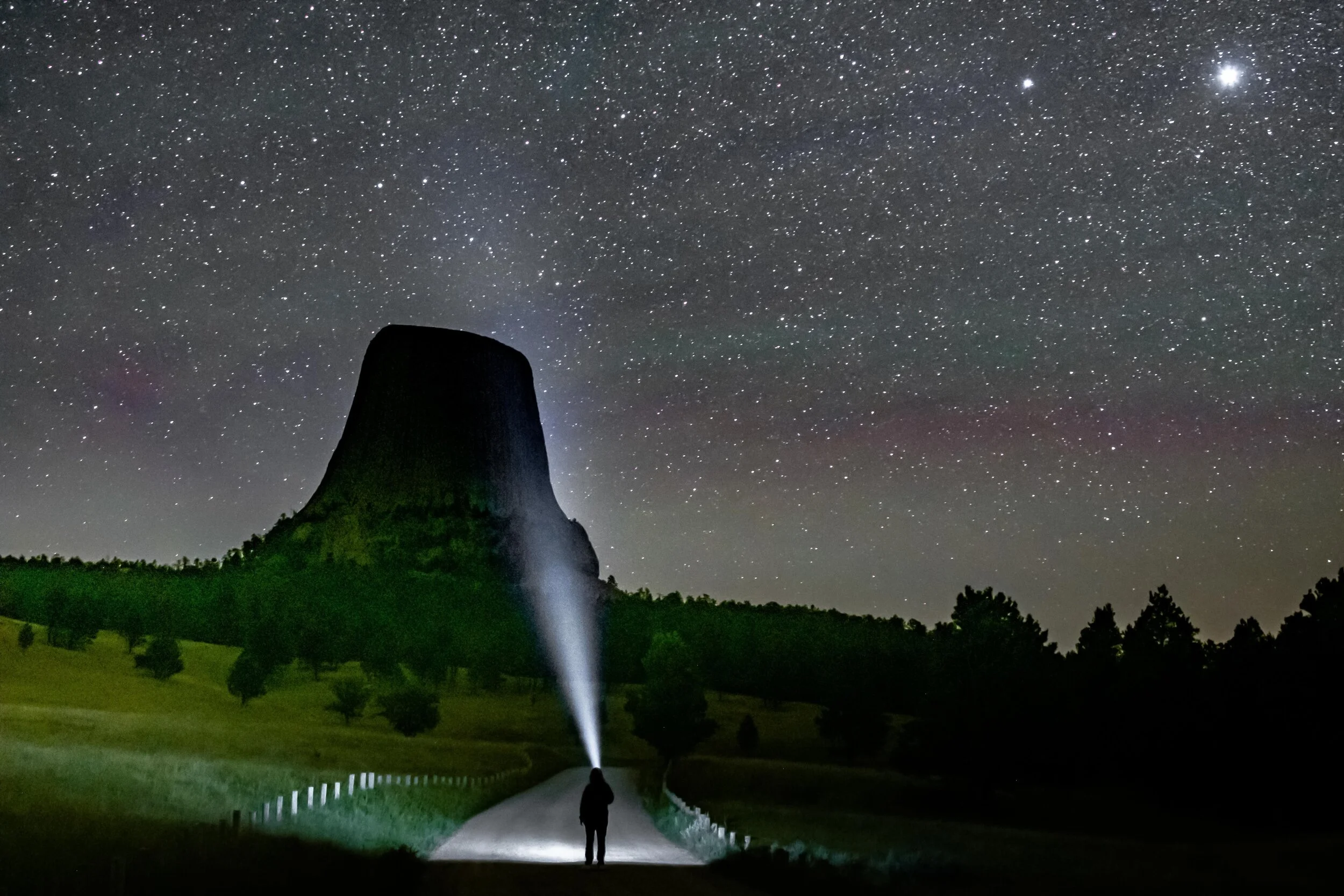 Devils Tower At Night