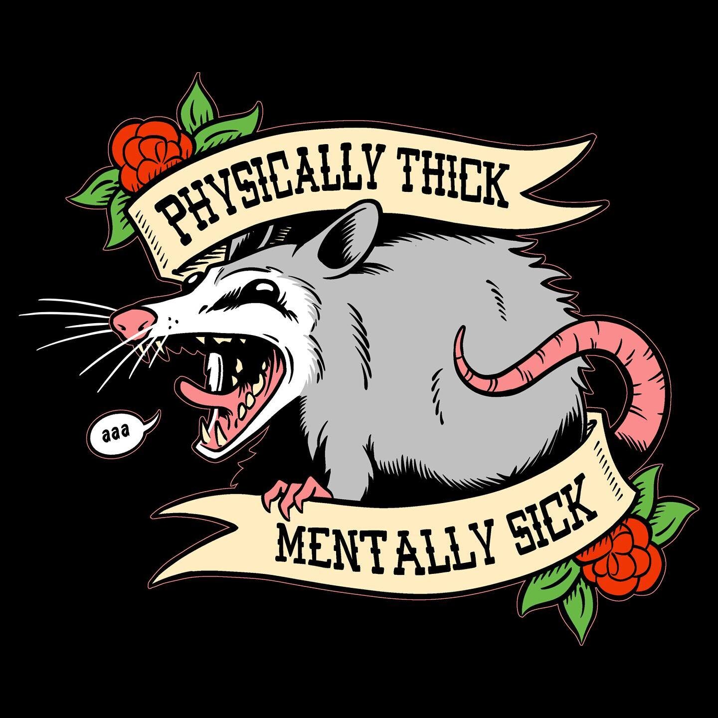 Self care includes acknowledging and embracing your inner trash goblin - also available at @diewithbootson in #salemmassachusetts 
.
.
#hauntwares #possum #goblincore #thicc #tattooflash